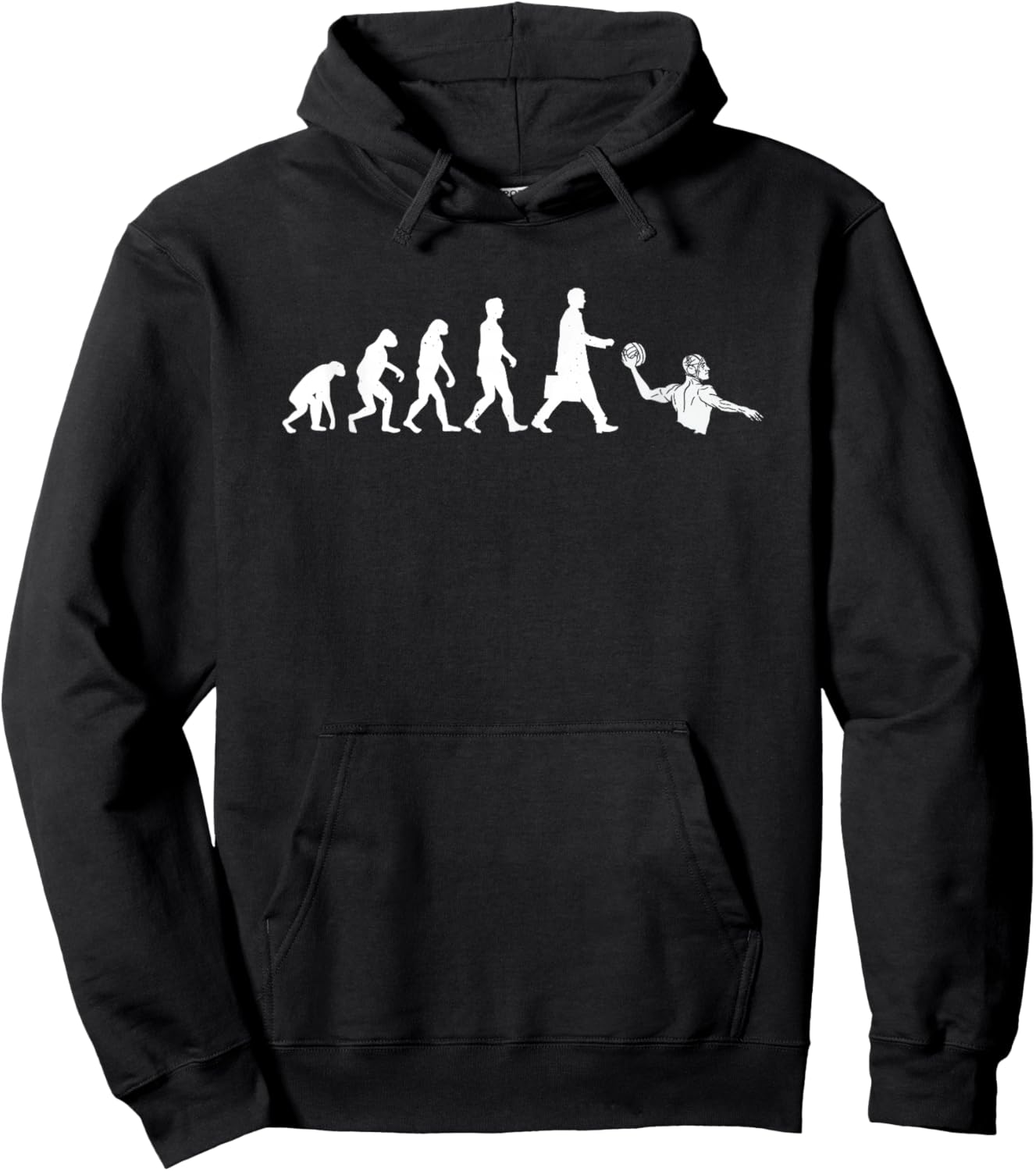 Water Polo Player Evolution Aquatic Sports Funny Waterpolo Hoodie - Hoodie | Black