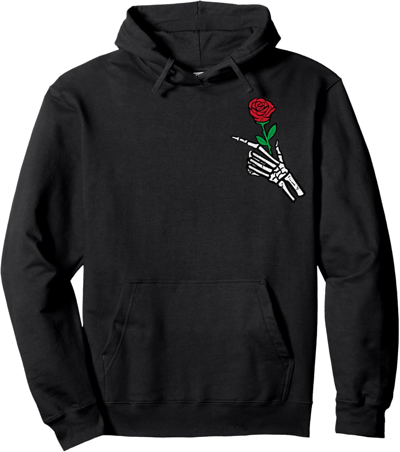 Halloween Skeleton Hand Rose Costume Pocket Men Women Kids Hoodie - Hoodie | Black