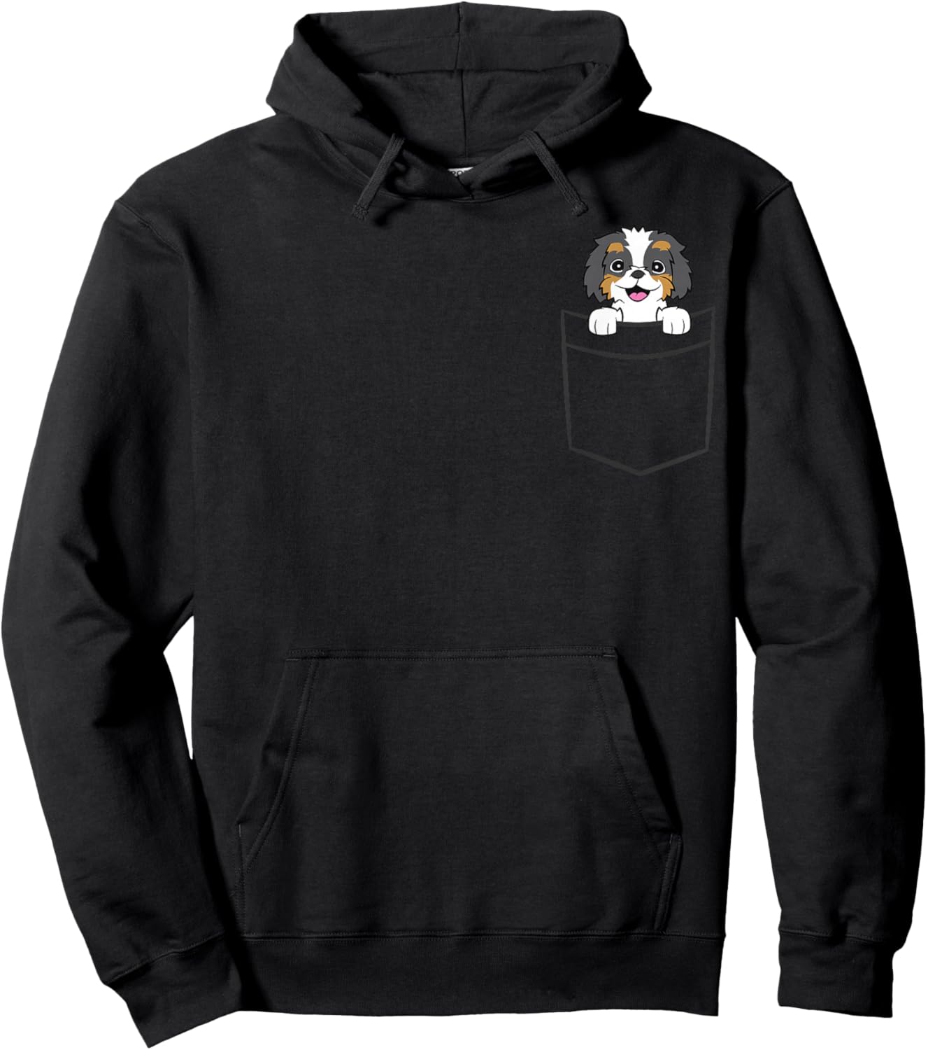 Bernedoodle Dog In A Pocket Cute Pocket Bernedoodle Hoodie - Hoodie | Black