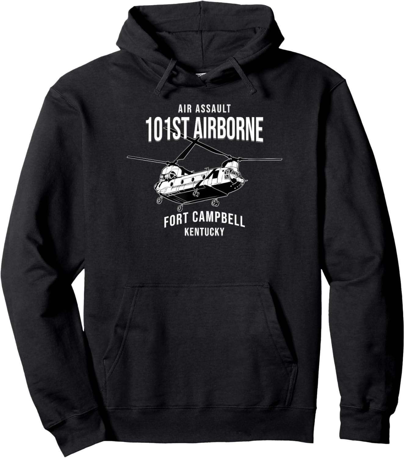 101st Airborne Division Fort Campbell Kentucky Helicopter Hoodie - Hoodie | Black
