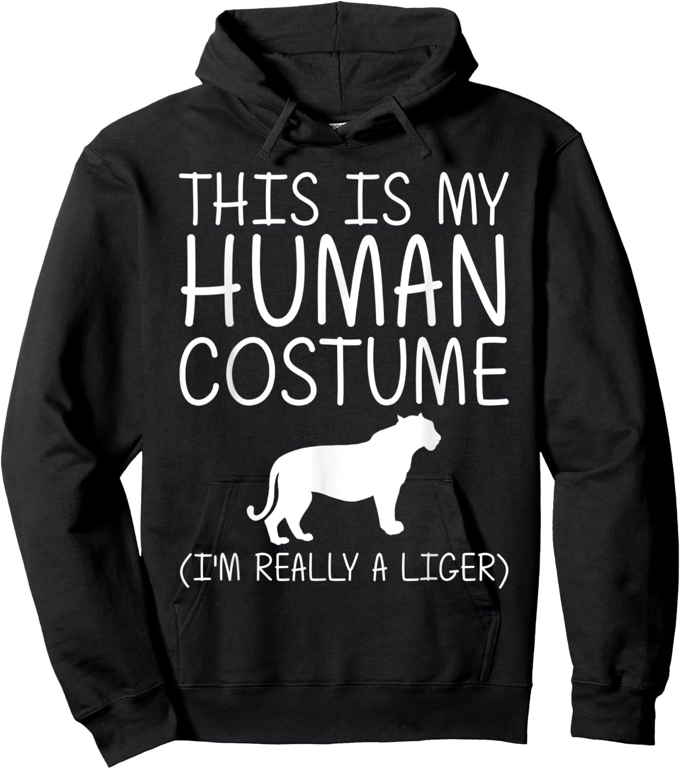 Liger Easy Halloween Human Costume Tigon Animal DIY Gift Hoodie - Hoodie | Black