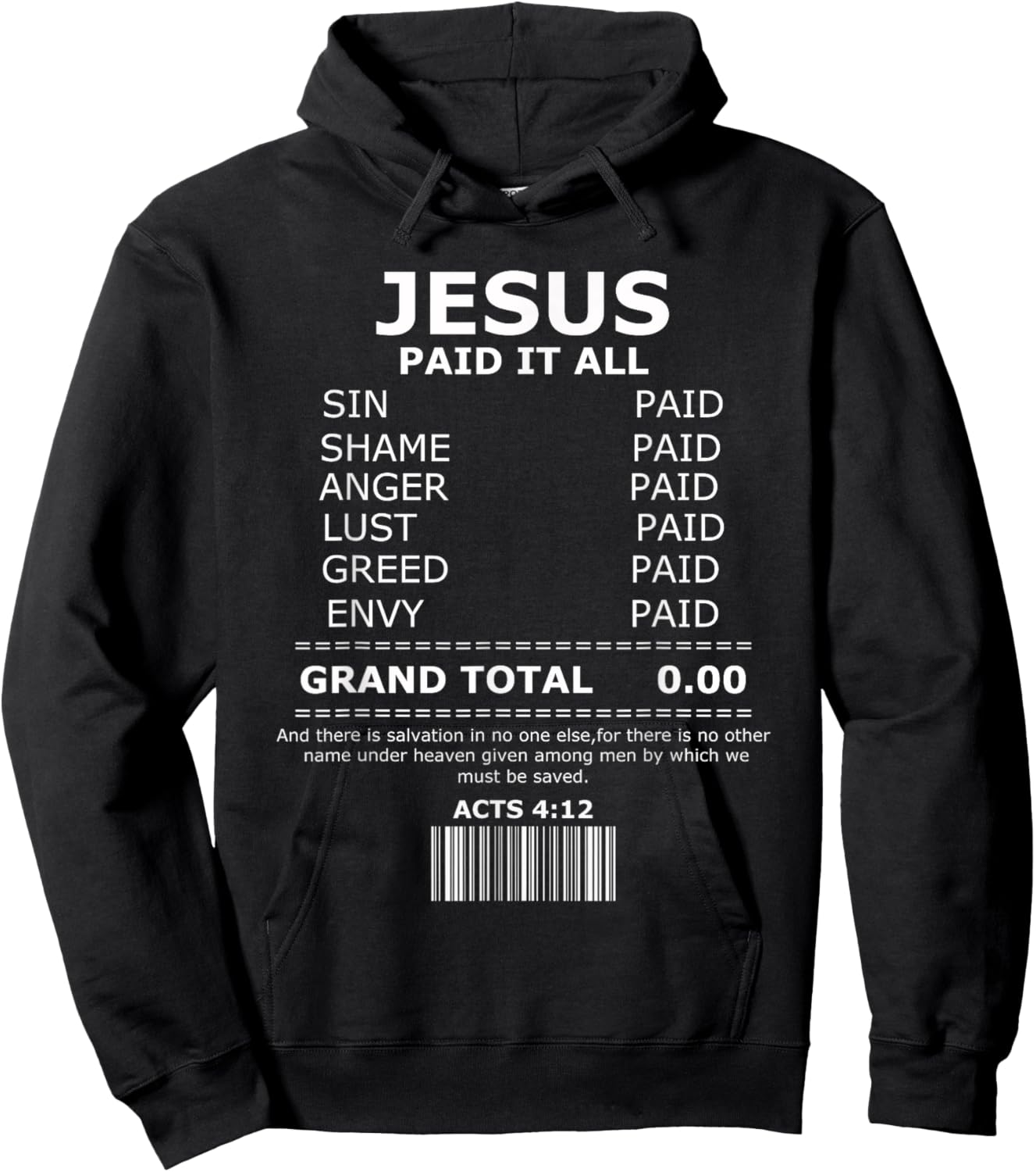 Acts 4 12 Bible Verse Jesus Christ Christian Hoodie - Hoodie | Black