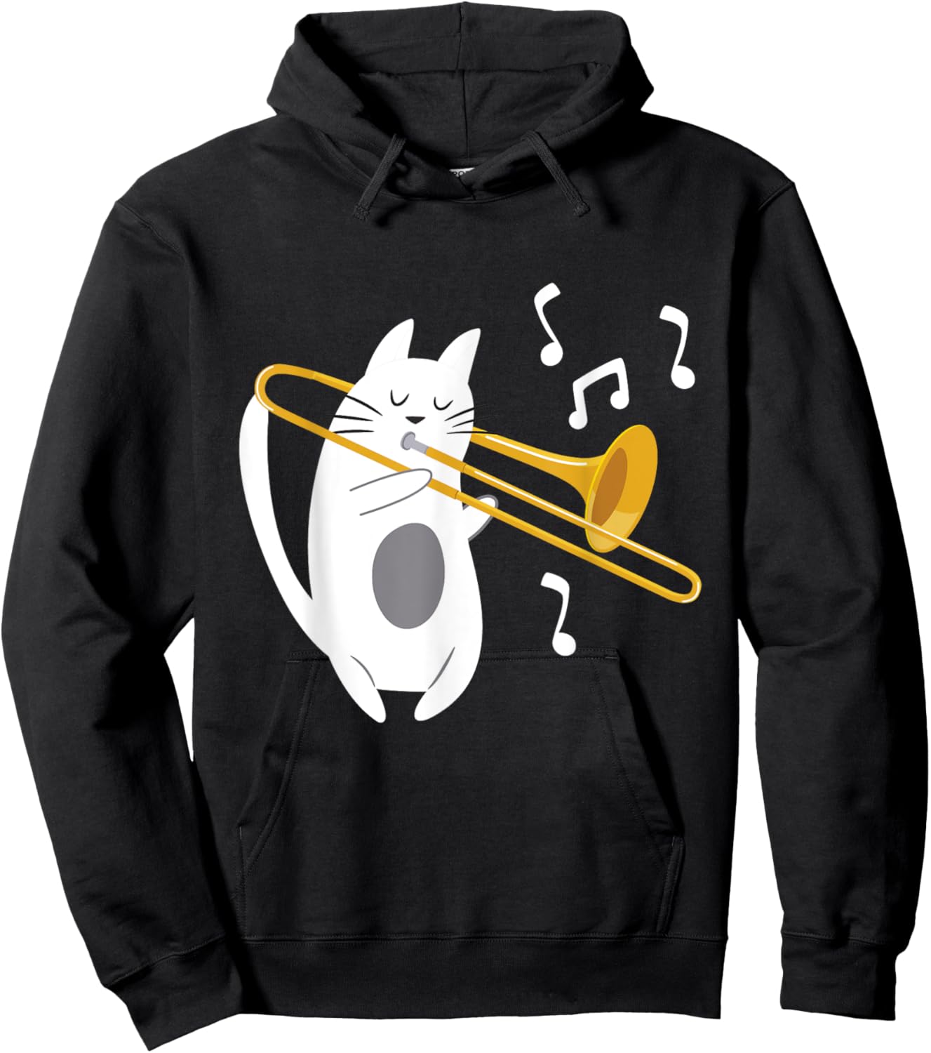 Trombonist Cat - Trombone Player Music Lover Women Girls Kids Hoodie - Hoodie | Black