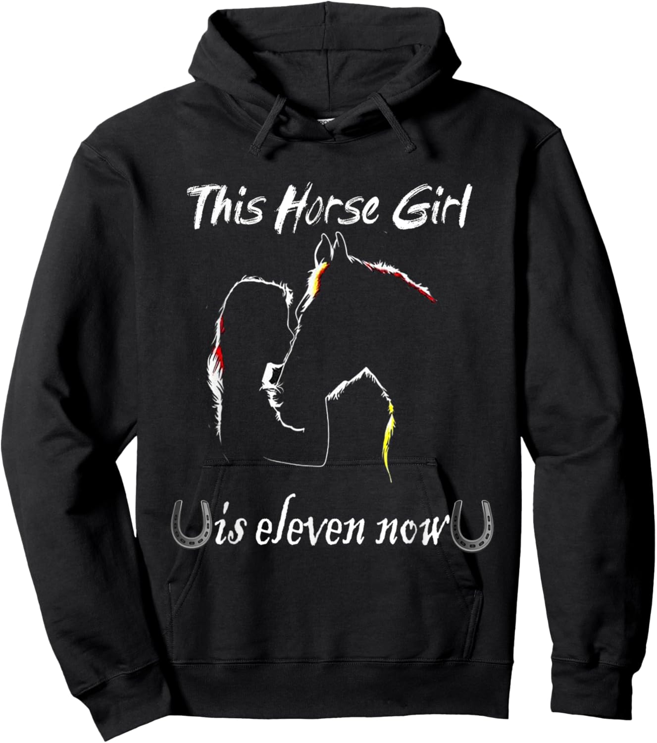 11TH Birthday Horse Girl Hoodie - Hoodie | Black