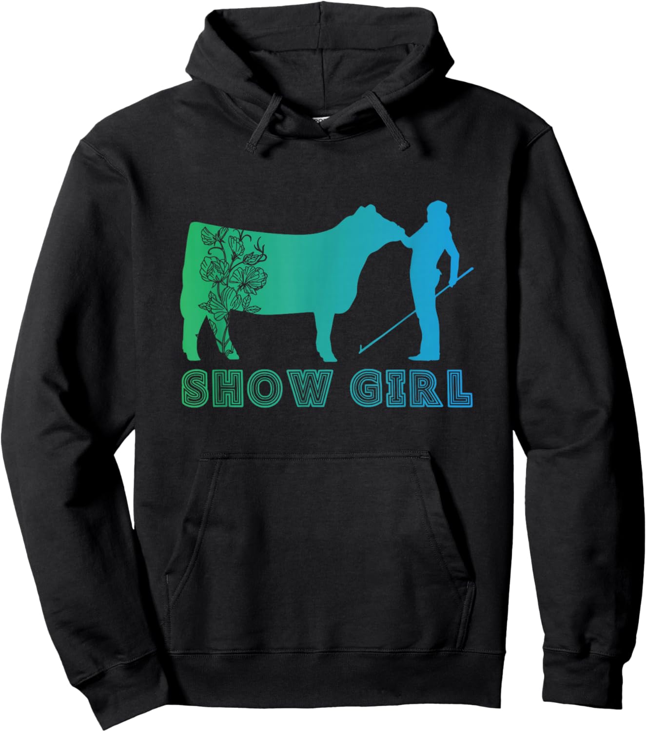 Show Girl - Fun Livestock Cattle Showing Hoodie - Hoodie | Black