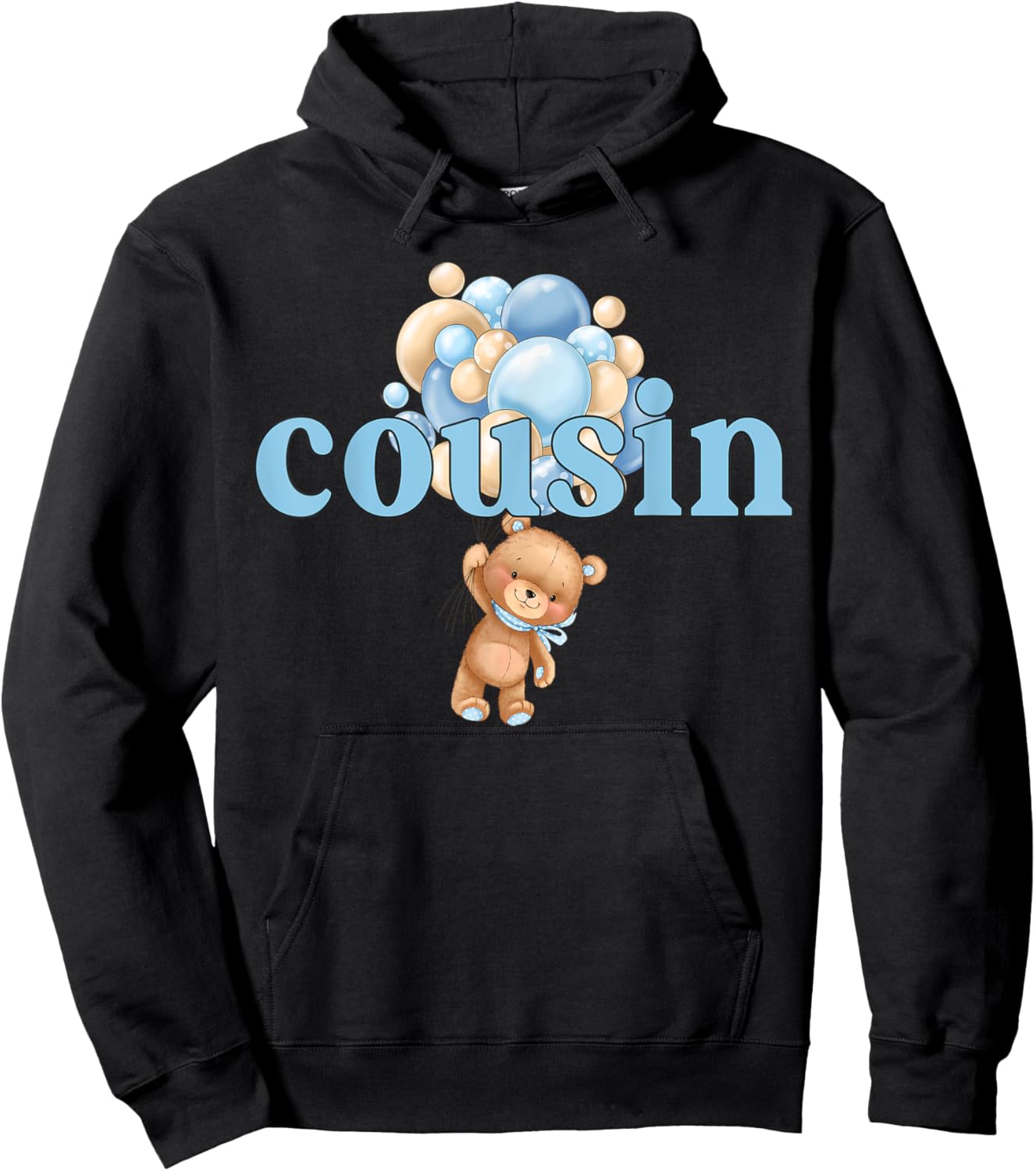Cousin Teddy Bear 1st Birthday Boy Family Matching Hoodie - Hoodie | Black