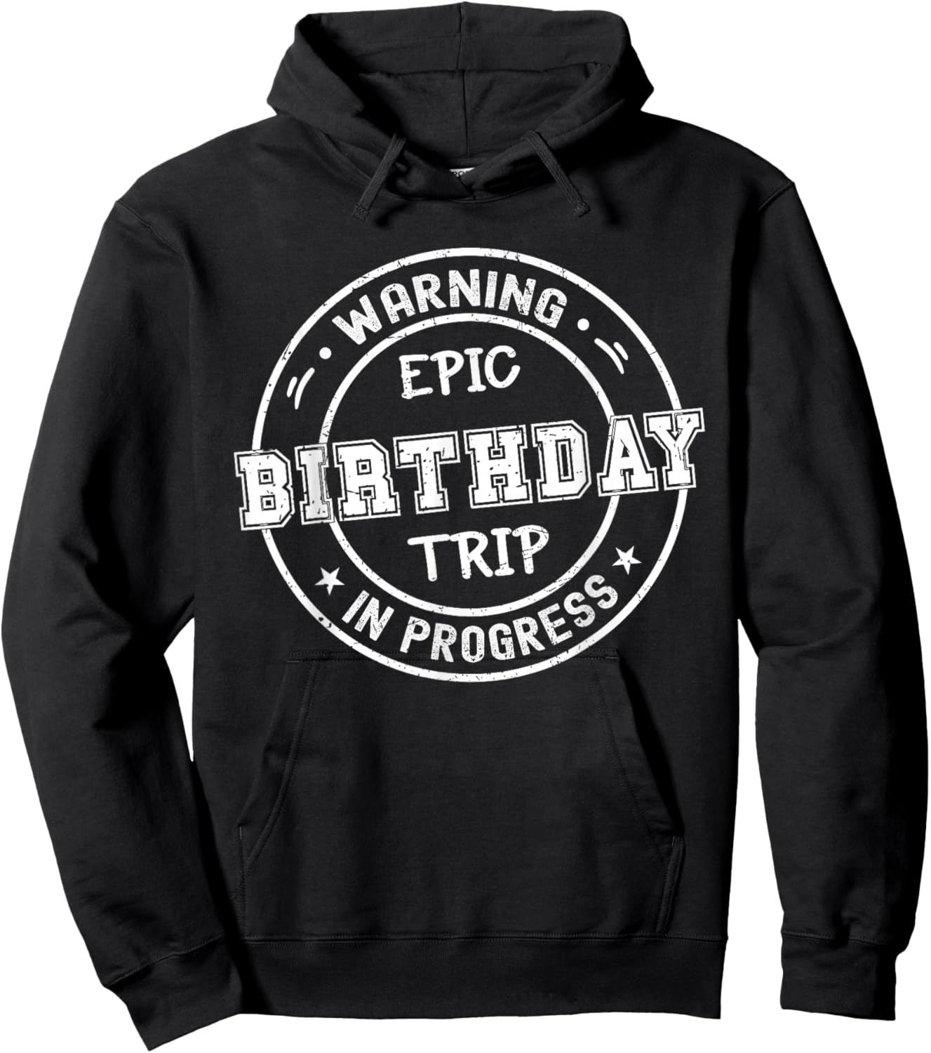 Funny Matching Warning Epic Birthday Trip 2025 In Progress Hoodie - Hoodie | Black