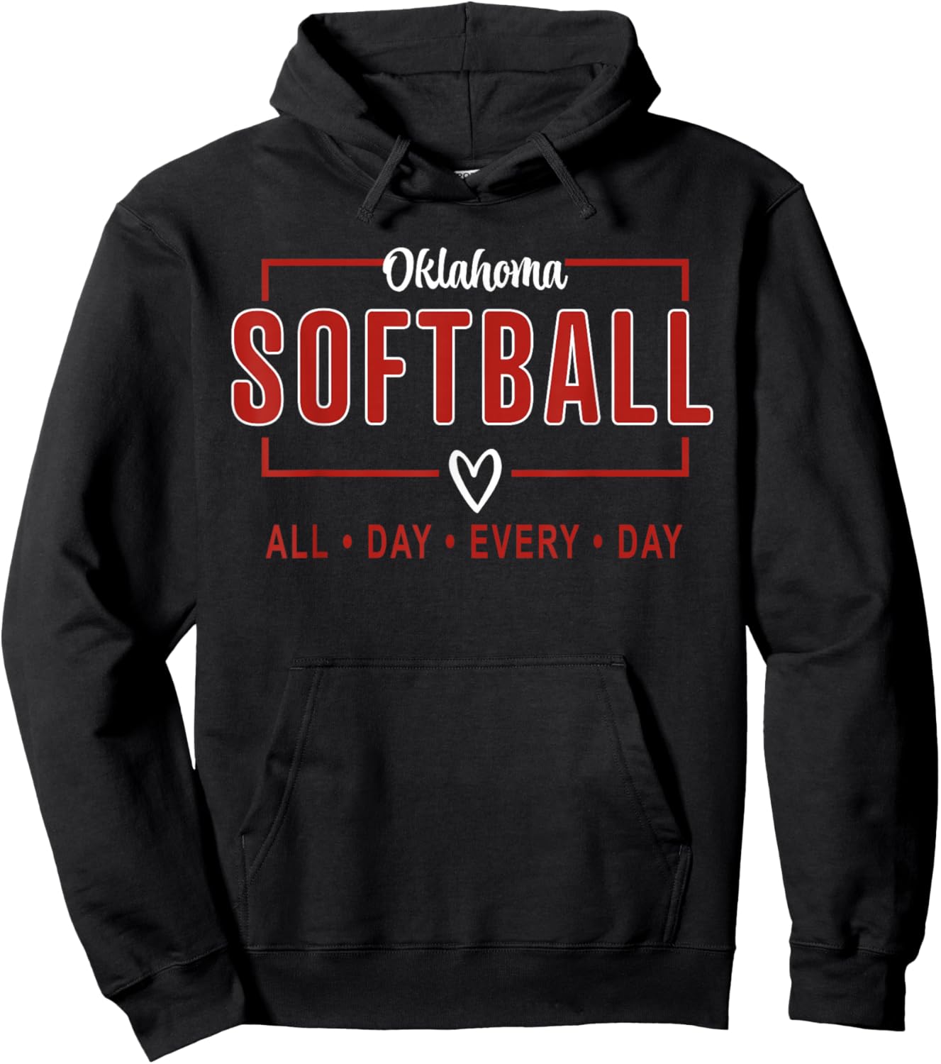 Oklahoma Softball Vintage Kids Team Retro Softball Fan Hoodie - Hoodie | Black