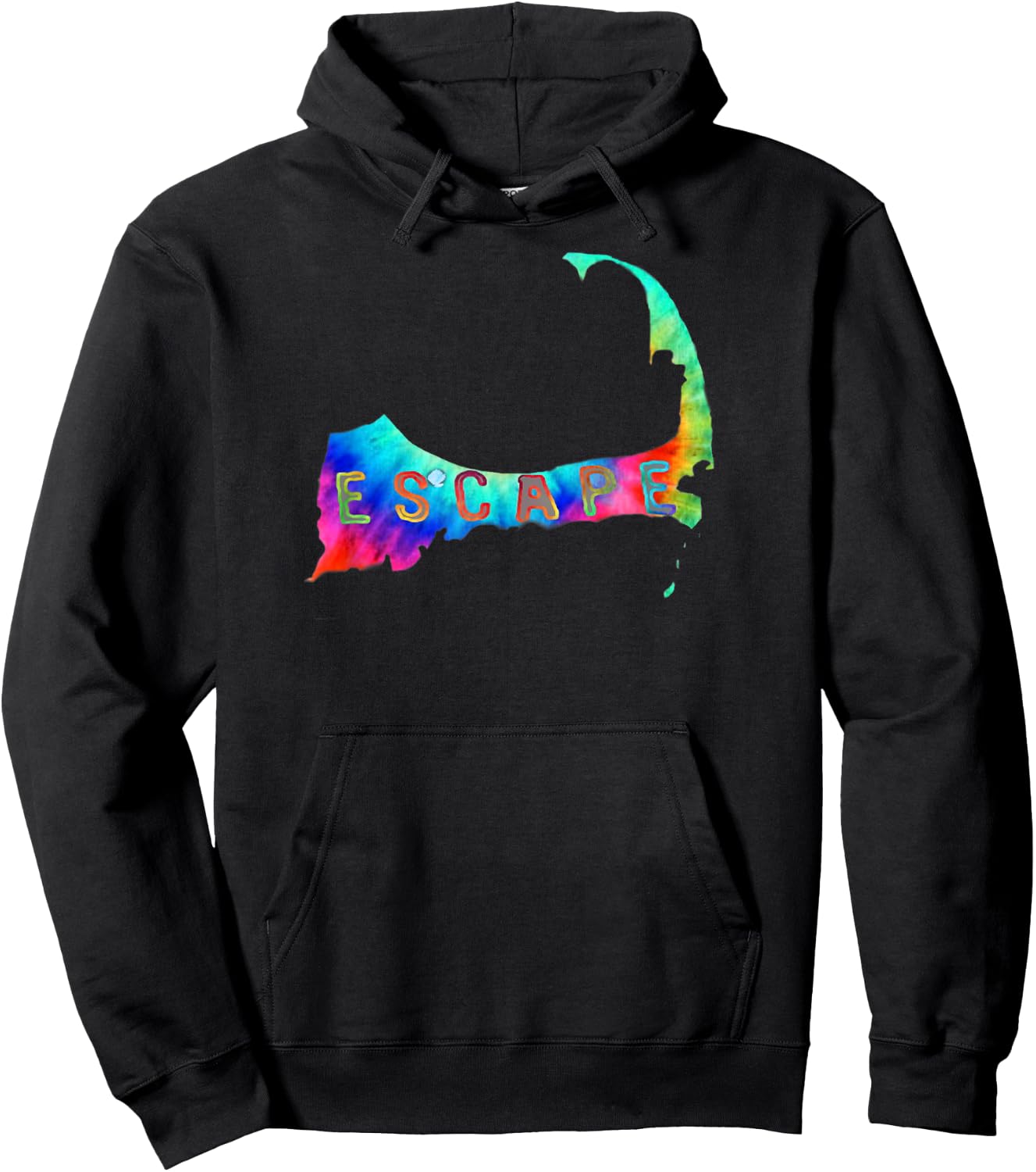 Tye Dye ESCAPE To Cape Cod Hoodie - Hoodie | Black