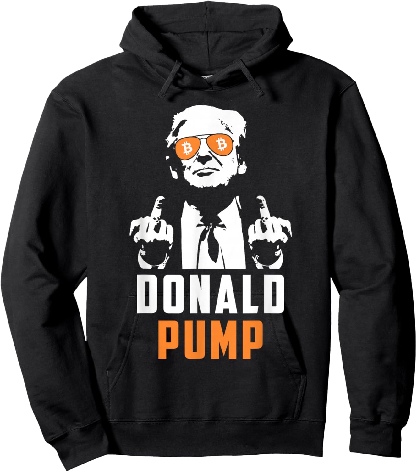 Donald Pump Bitcoin Funny Trump 2024 Crypto American Flag Hoodie - Hoodie | Black