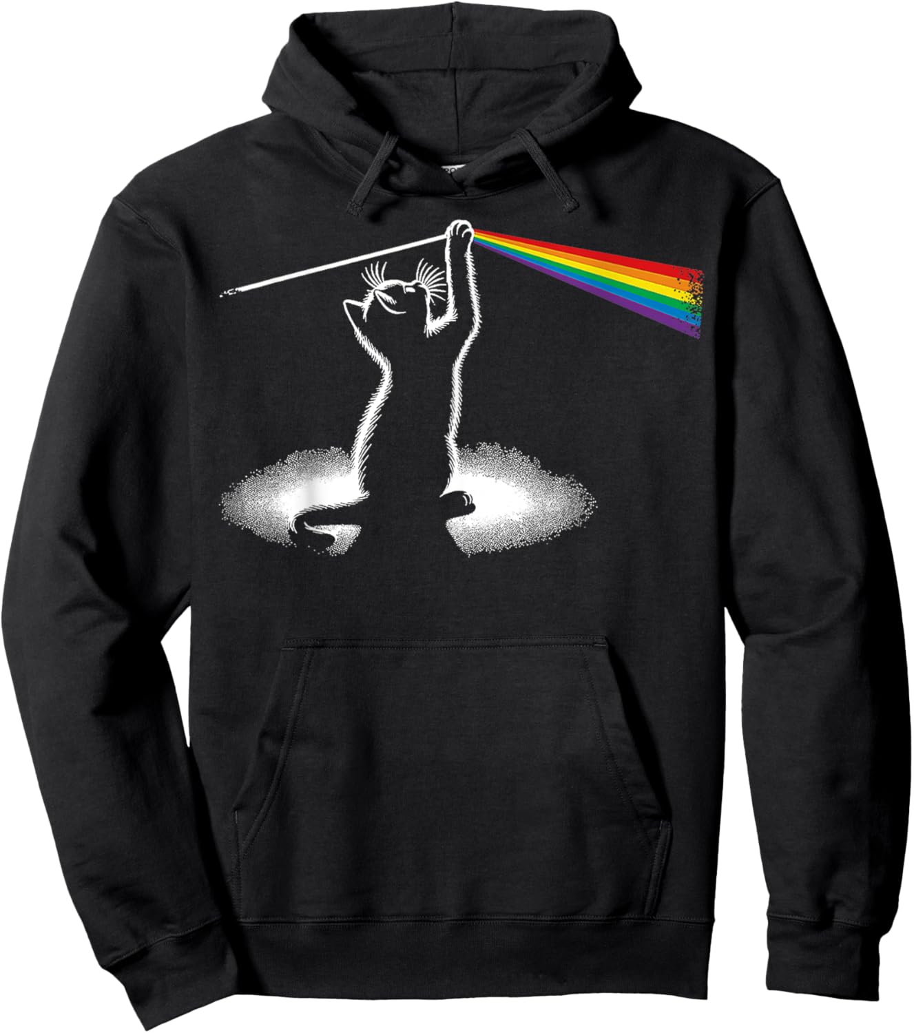 Funny Cat Rock Music Cat Lover Rock Gifts Women Kids Hoodie - Hoodie | Black