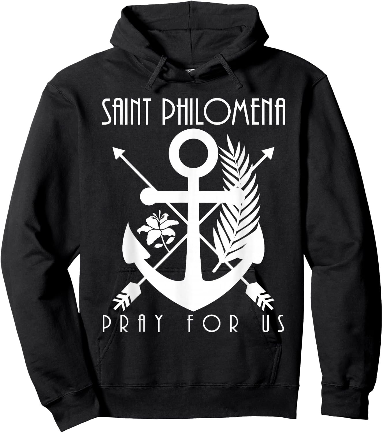 St Philomena Symbols Catholic Girls Saints Youth Hoodie - Hoodie | Black