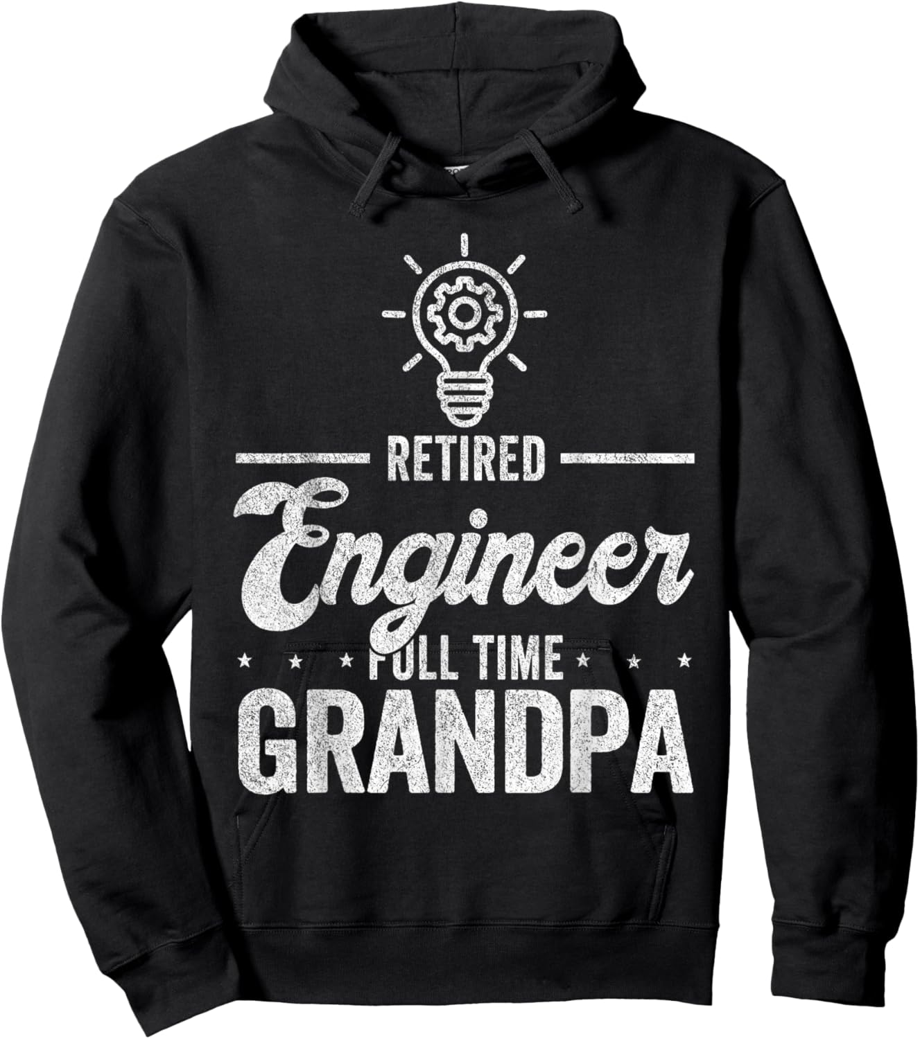 Retired Engineer Full Time Grandpa Funny Engineer Hoodie - Hoodie | Black