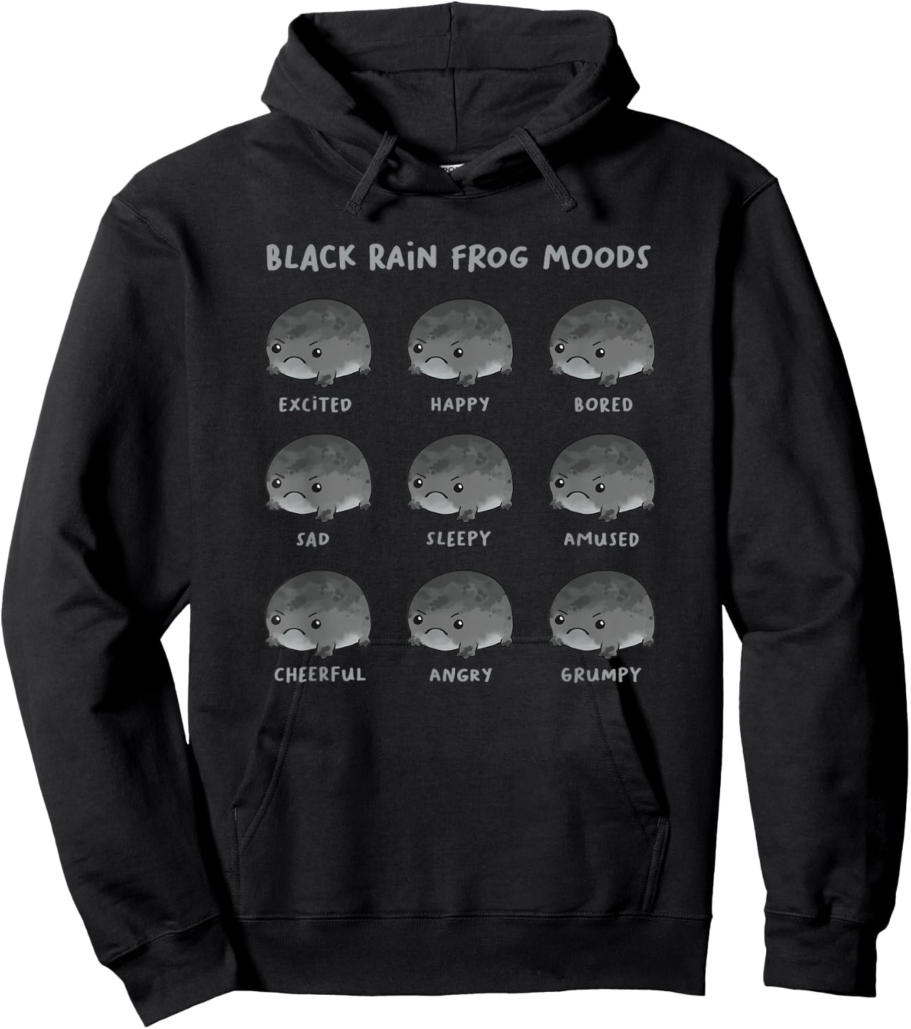 Black Rain Frog Moods, Grumpy Black Desert Rain Frog Hoodie - Hoodie | Black