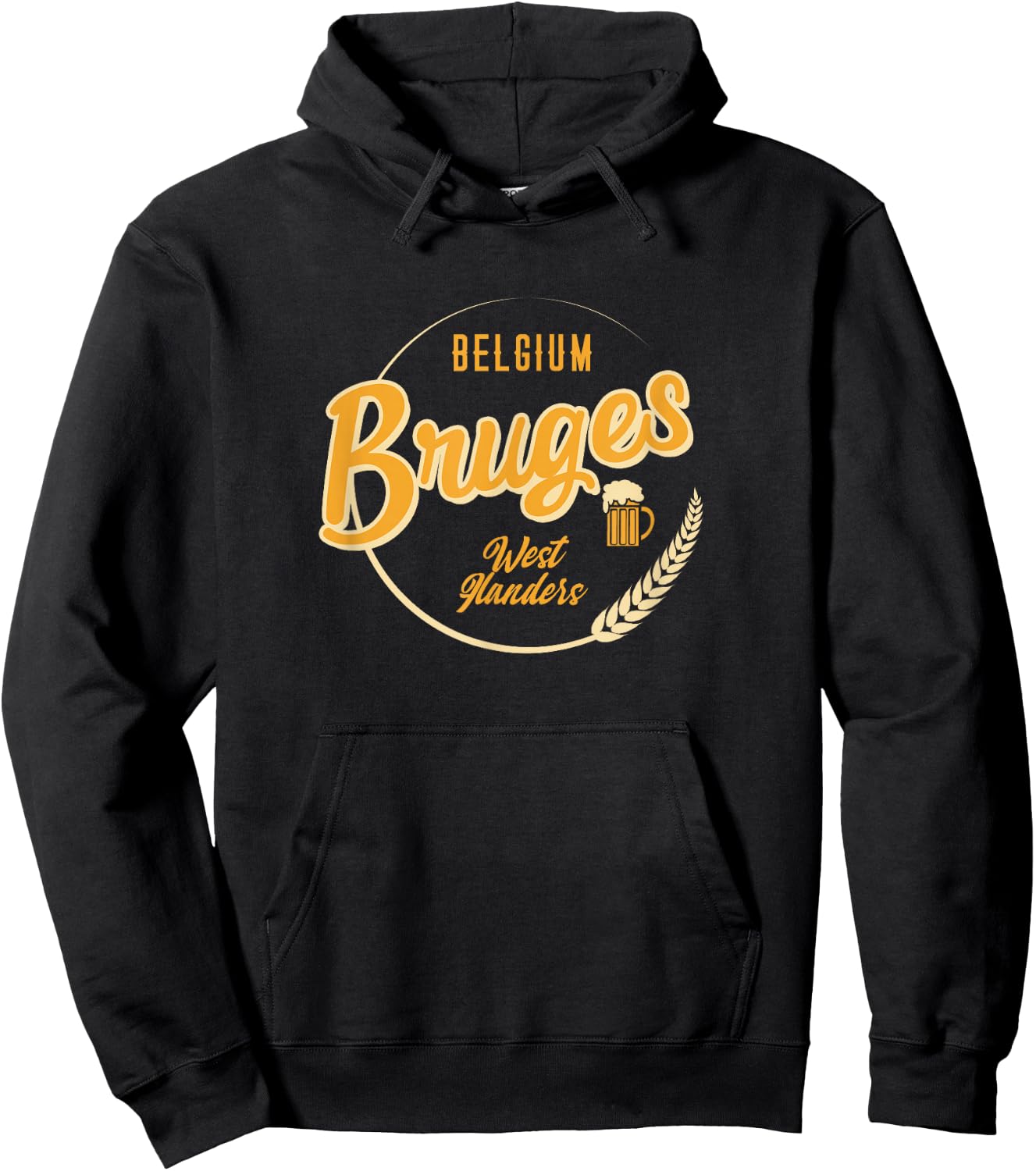 Bruges, Belgium - Belgian Retro Vacation Hoodie - Hoodie | Black