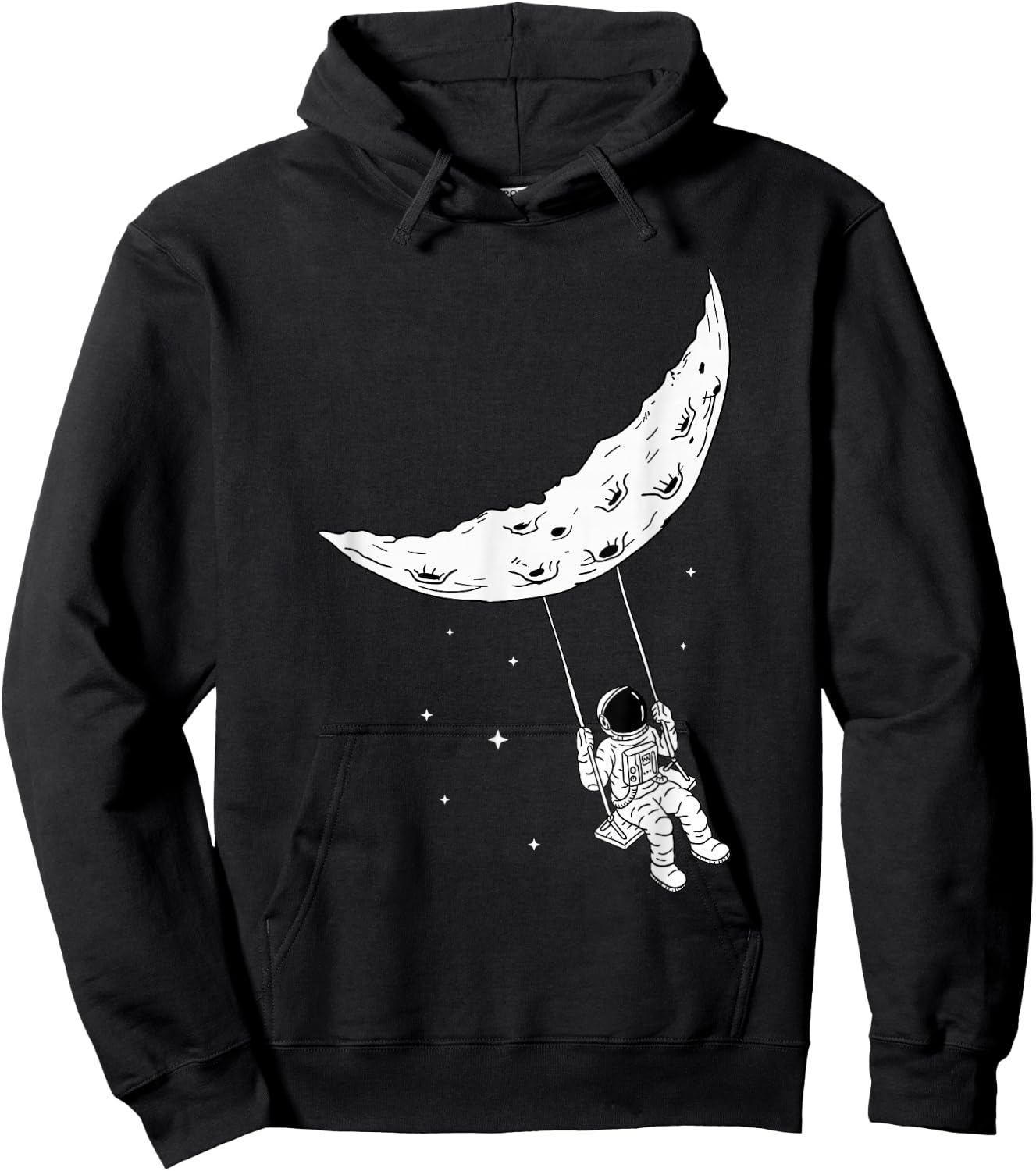 Moon Swing Man On The Moon - Space Astronomy Astronaut Hoodie - Hoodie | Black