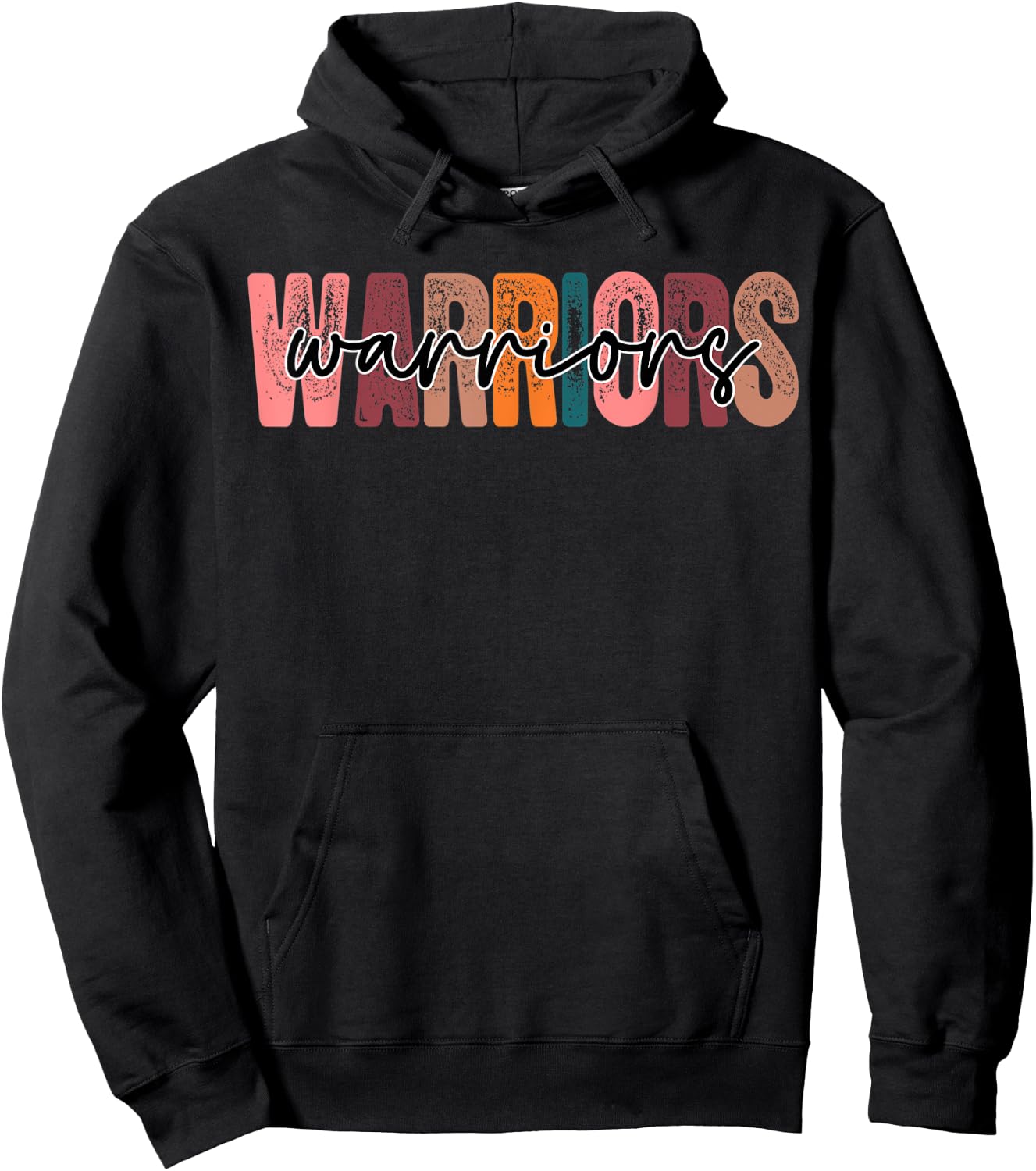 Warriors School Sports Fan Team Spirit Hoodie - Hoodie | Black