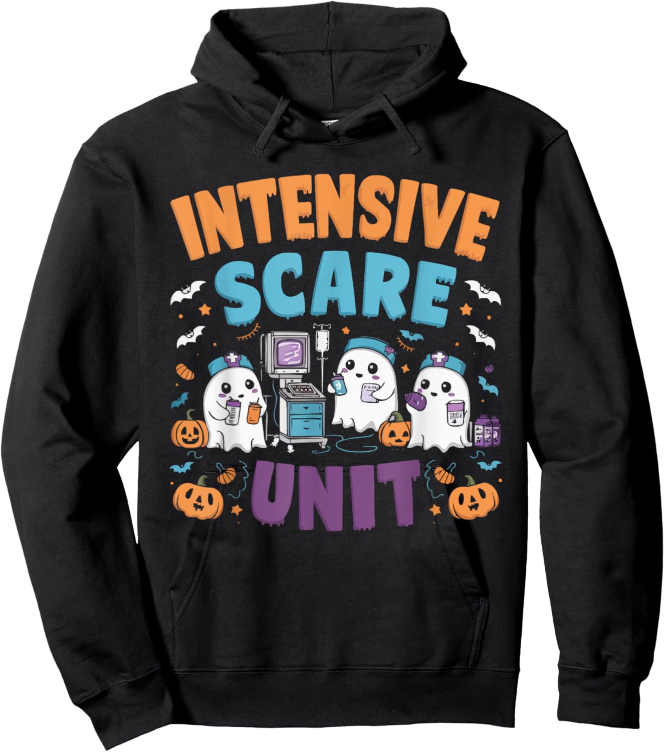 ICU Nurse Halloween Emergency Room Nursing Trick Or Treat Hoodie - Hoodie | Black