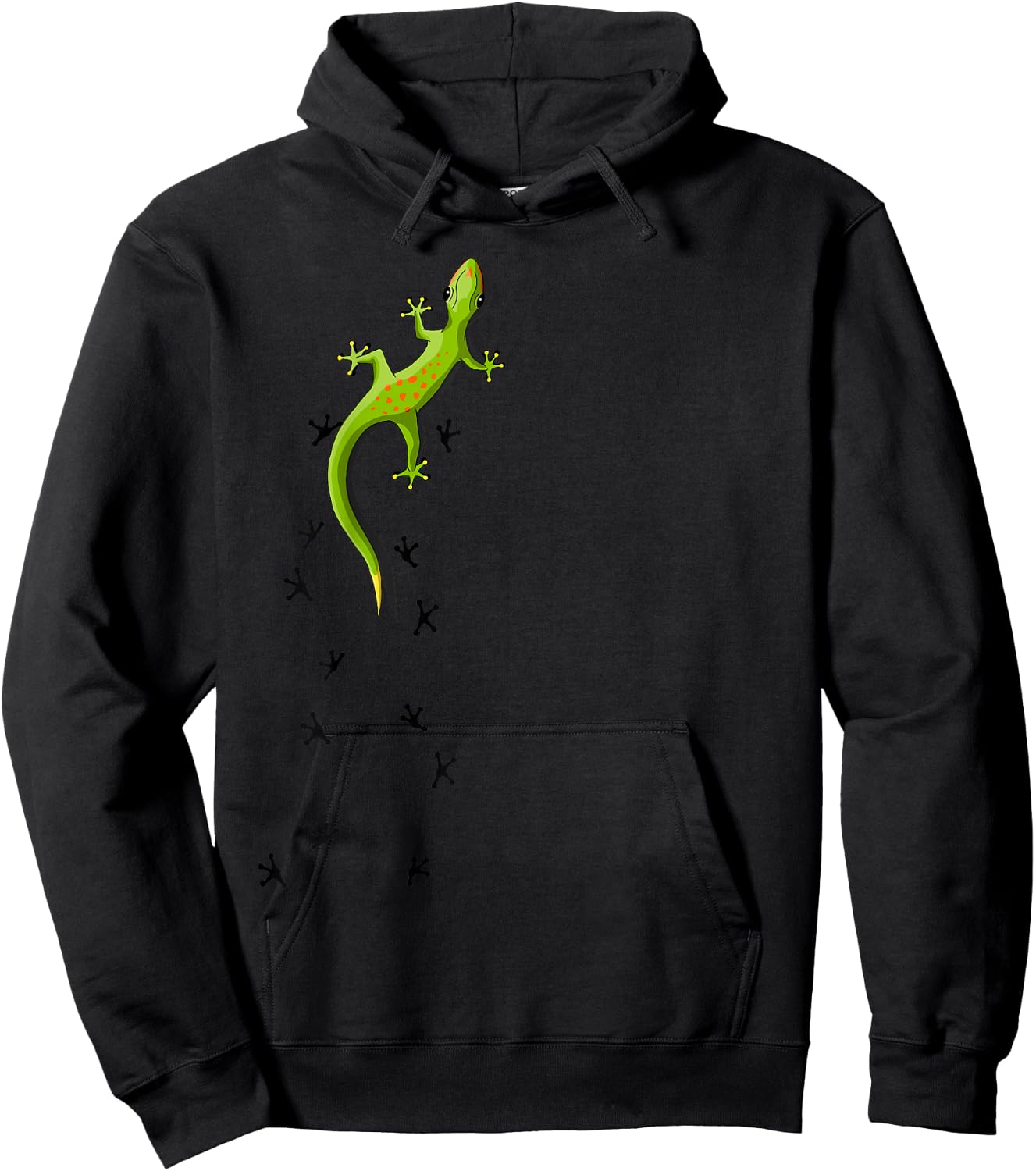 Casual Salamander Reptile with Traces Climbing Gecko Hoodie - Hoodie | Black