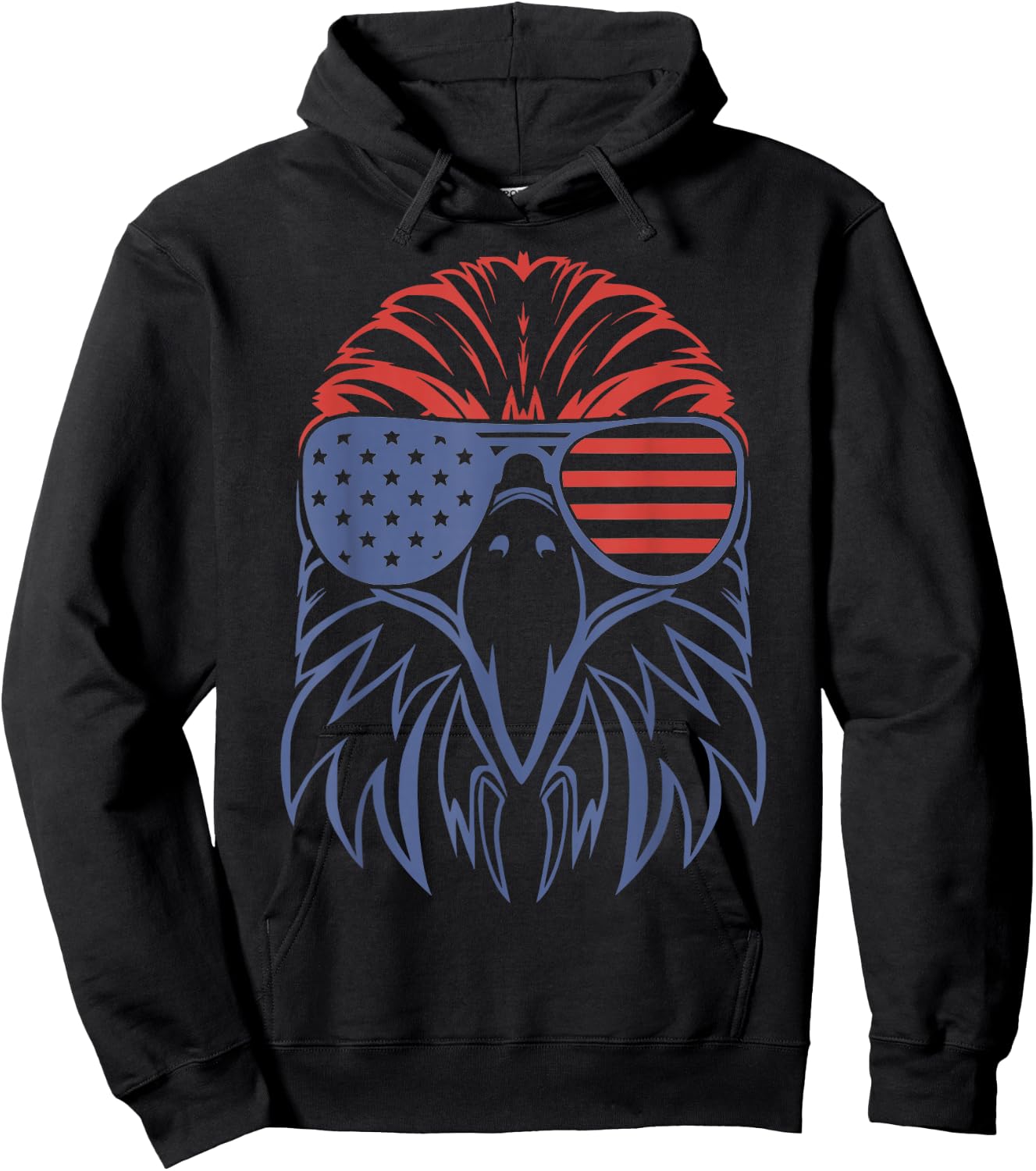American Bald Eagle USA Flag 4th of July Eagle USA Hoodie - Hoodie | Black