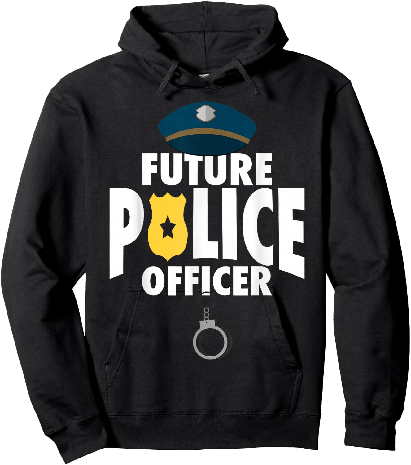 Cool Police Officer Design For Boys Kids Toddler Cop Police Hoodie - Hoodie | Black