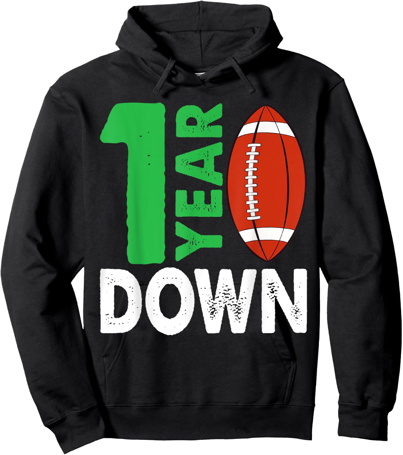 1st Birthday Party Football Boy One Year Old Football Player Hoodie - Hoodie | Black