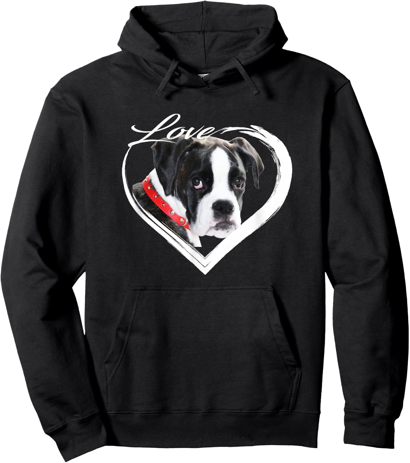 Love Boxers Black and White Puppy Dog Lover Gifts Hoodie - Hoodie | Black