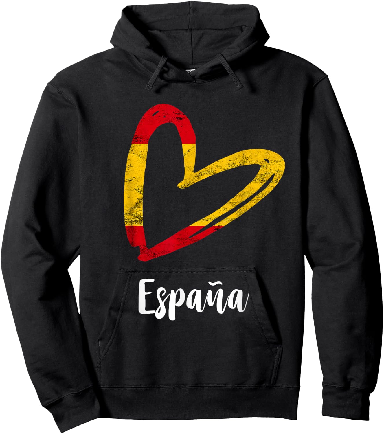 Espana Spanish Flag Heart Spanish Roots Espanol Spain Flag Hoodie - Hoodie | Black