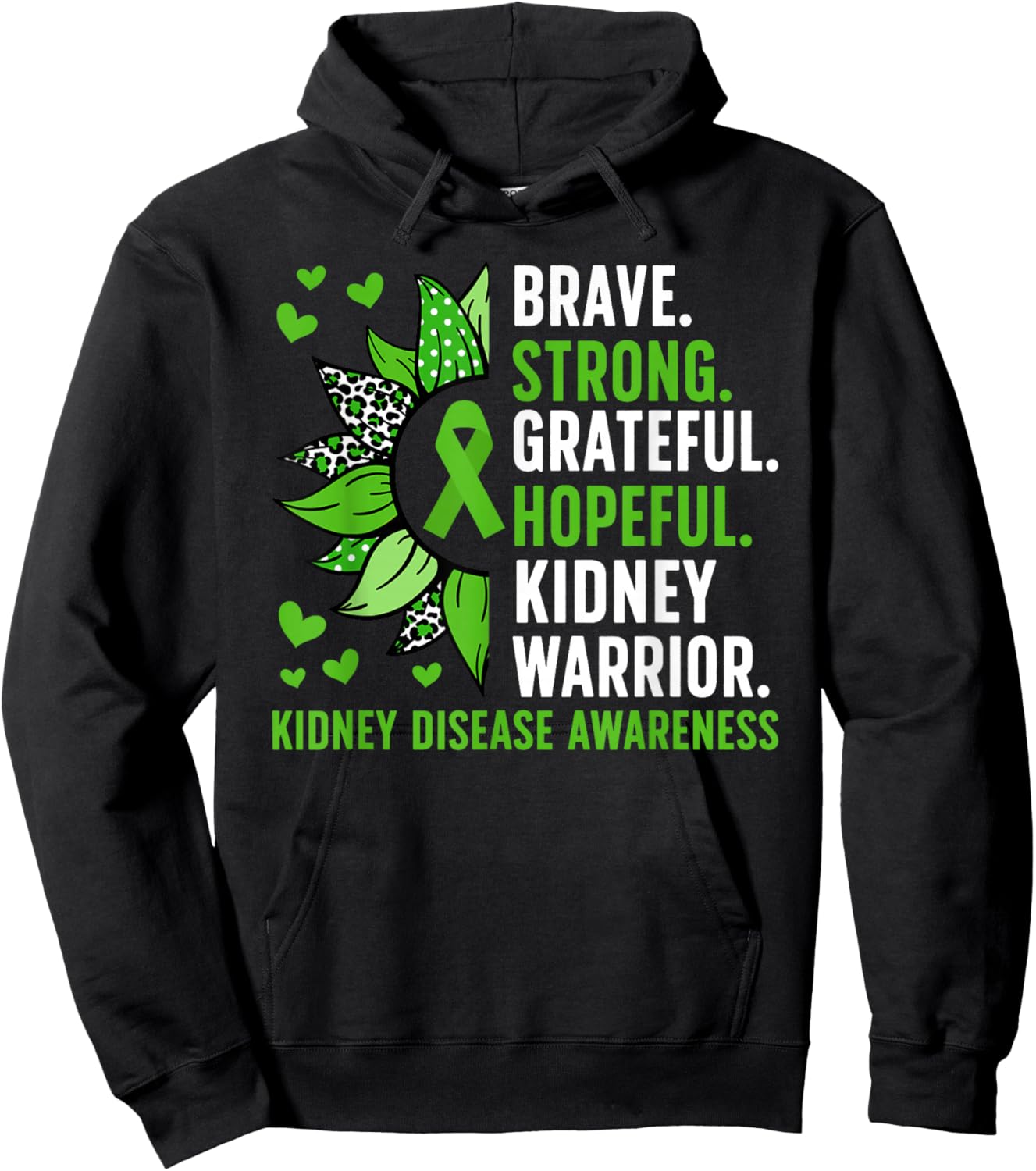Kidney Disease Warrior Kidney Disease Awareness Month Hoodie - Hoodie | Black