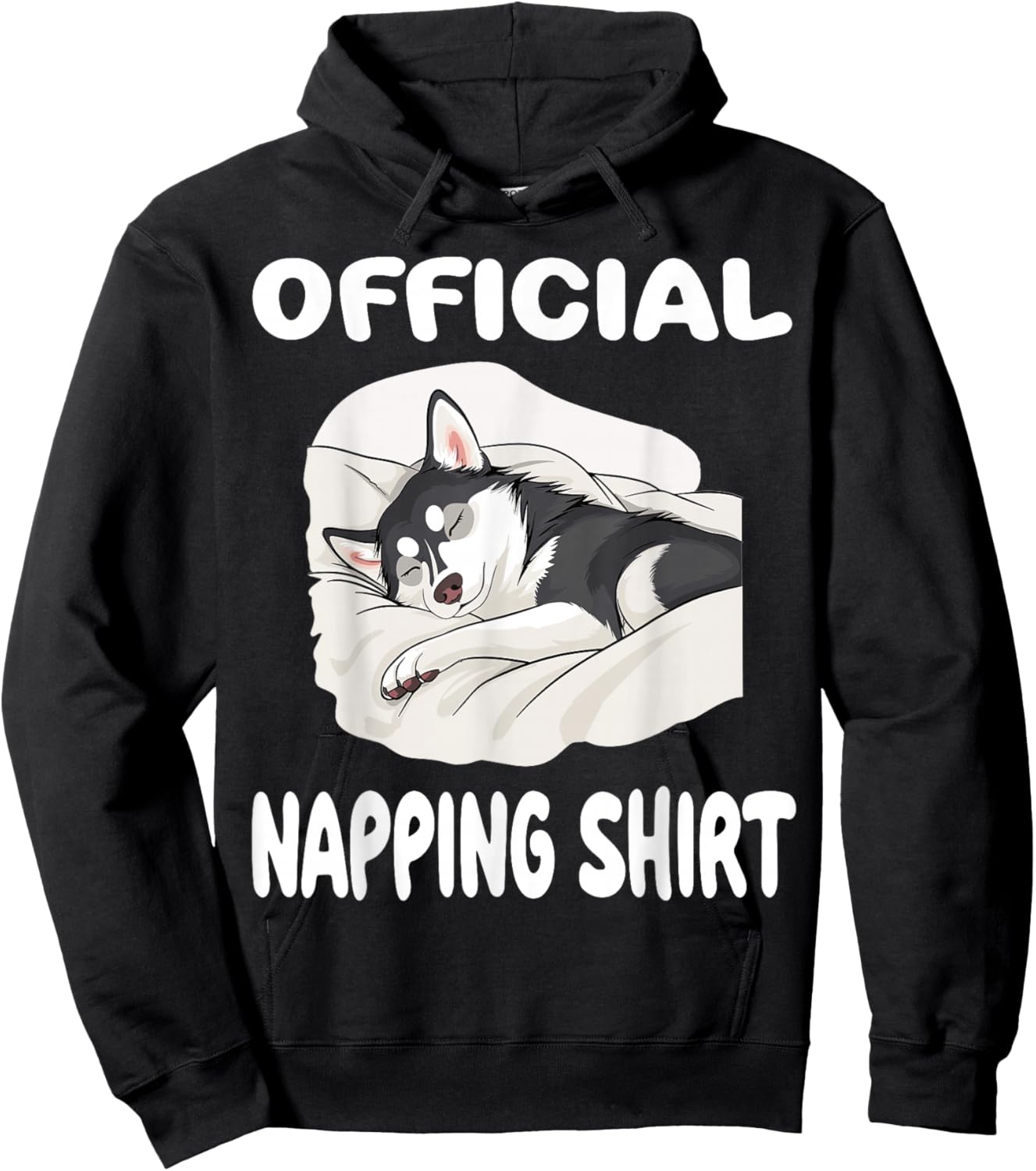 Siberian Husky Dog Pajamas Nightgown Official Napping Men Women Girls Kids Hoodie - Hoodie | Black