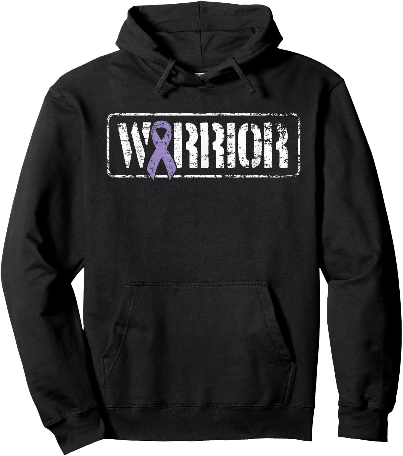 Testicular Cancer Warrior - Purple Military Style Ribbon Hoodie - Hoodie | Black