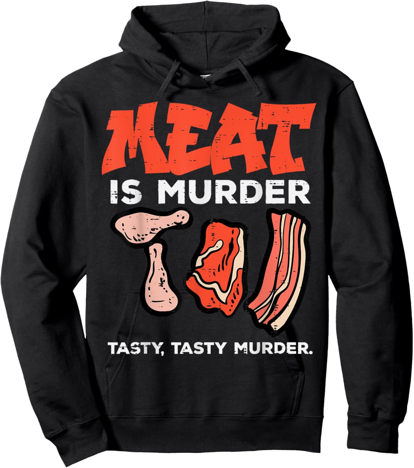 Meat Is Tasty Bbq Funny Barbecue Grilling Men Women Hoodie - Hoodie | Black