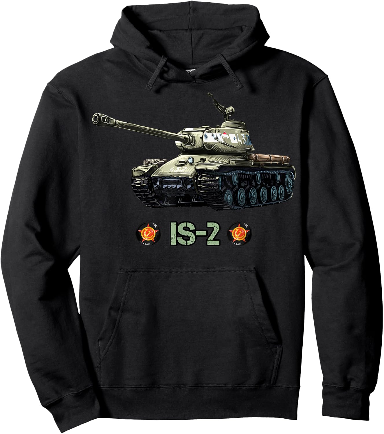 Vintage Soviet Union World War 2 IS 2 Heavy Tank gift Hoodie - Hoodie | Black