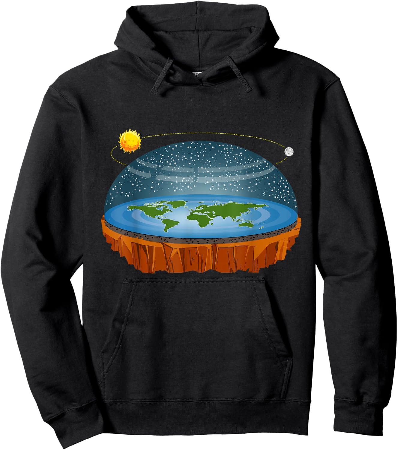 Flat Earth Conspiracy Theory Astrology Gift Hoodie - Hoodie | Black