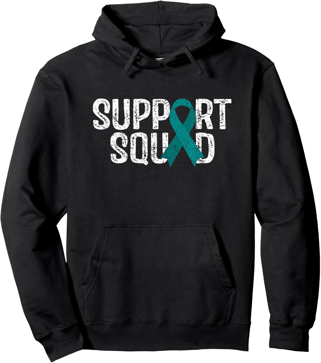 Support Squad Ovarian Cancer Awareness Hoodie - Hoodie | Black