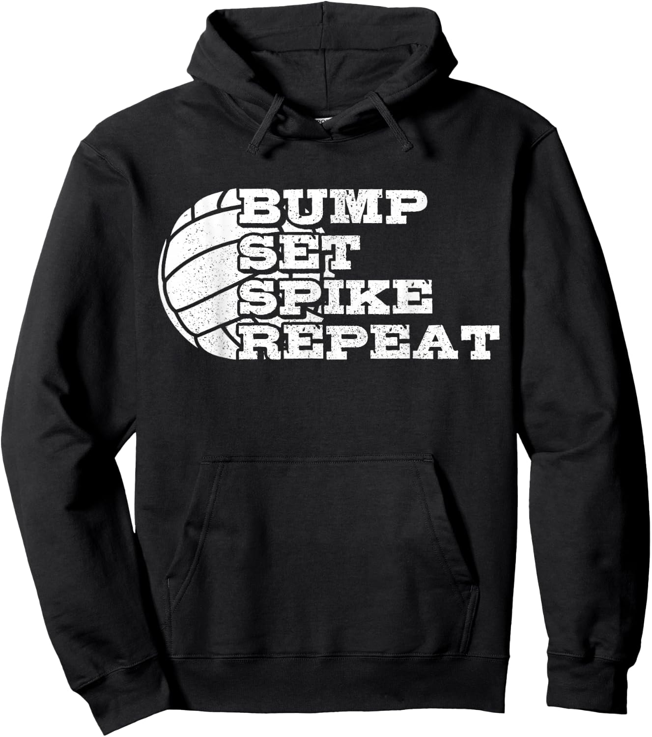 Volleyball Bump Set Spike Repeat Beach Volleyball Gift Hoodie - Hoodie | Black