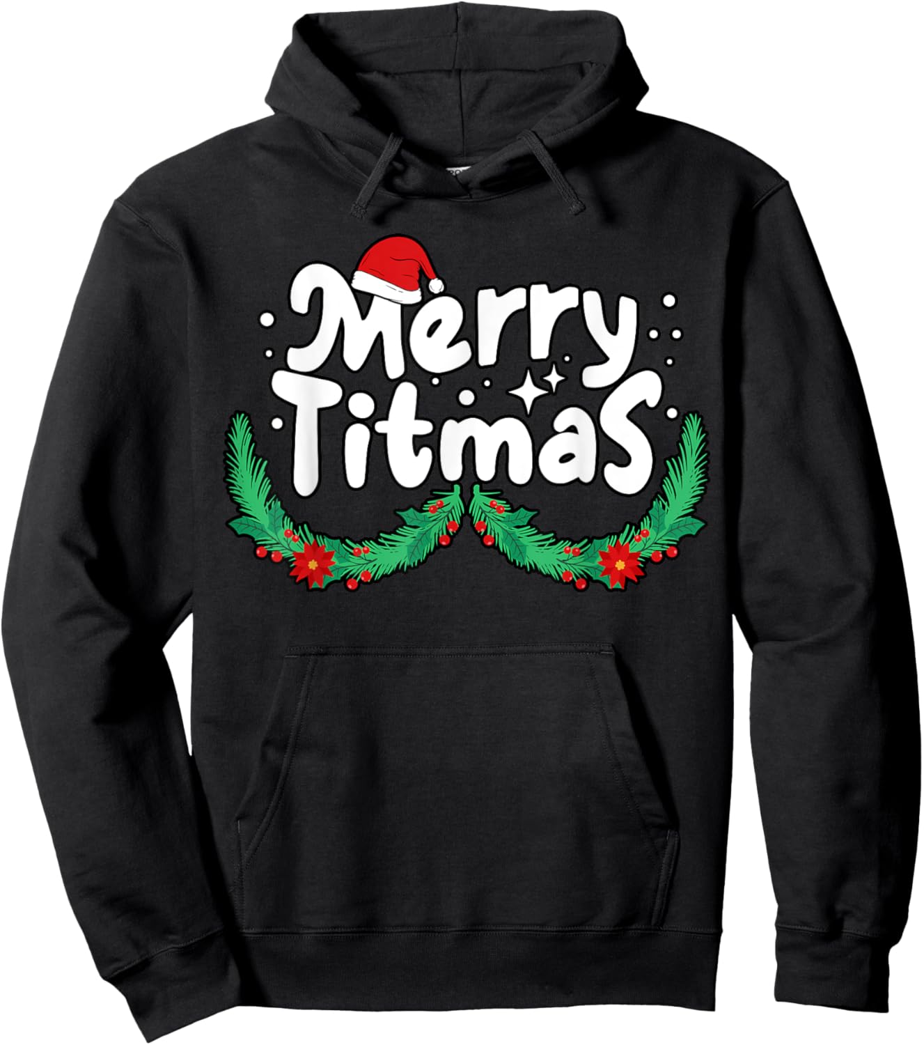 Merry Titmas Naughty Christmas Xmas Women Funny Hoodie - Hoodie | Black