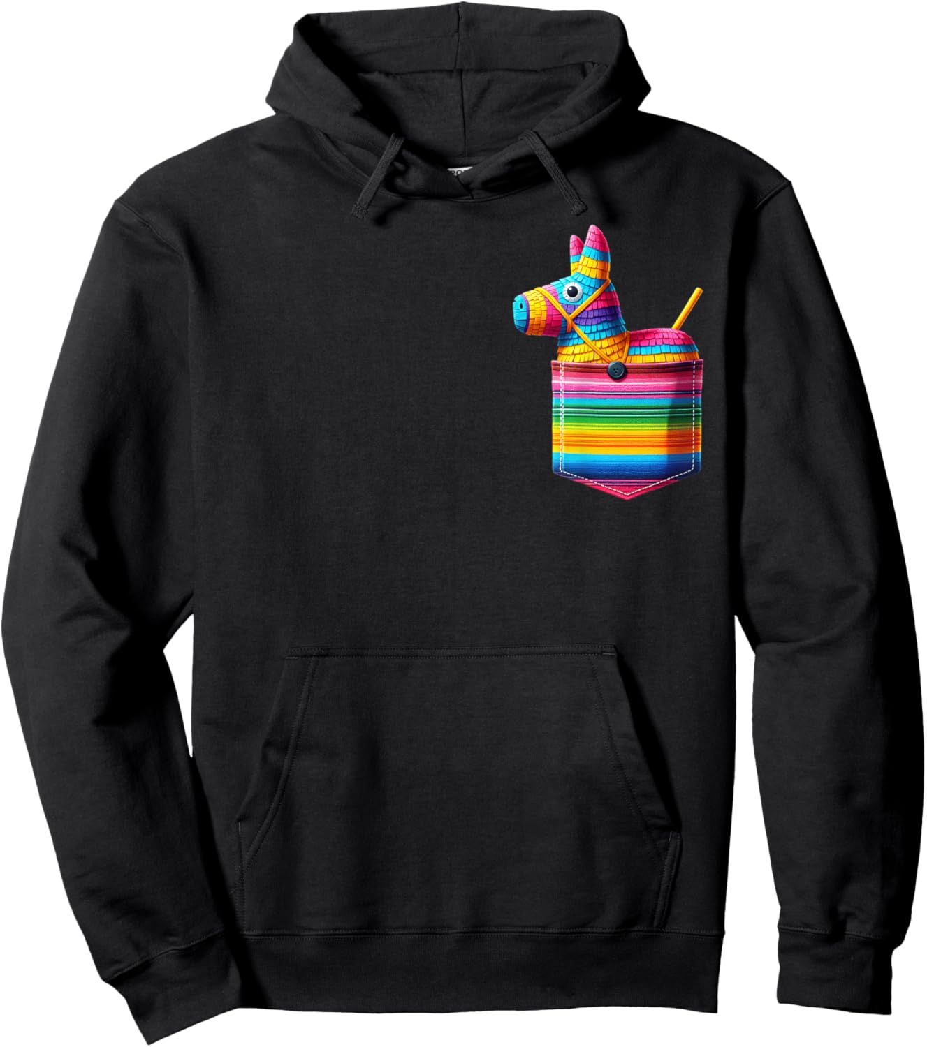 Pocket Pinata Serape Cinco De Mayo Mexican Fiesta Party Kids Hoodie - Hoodie | Black