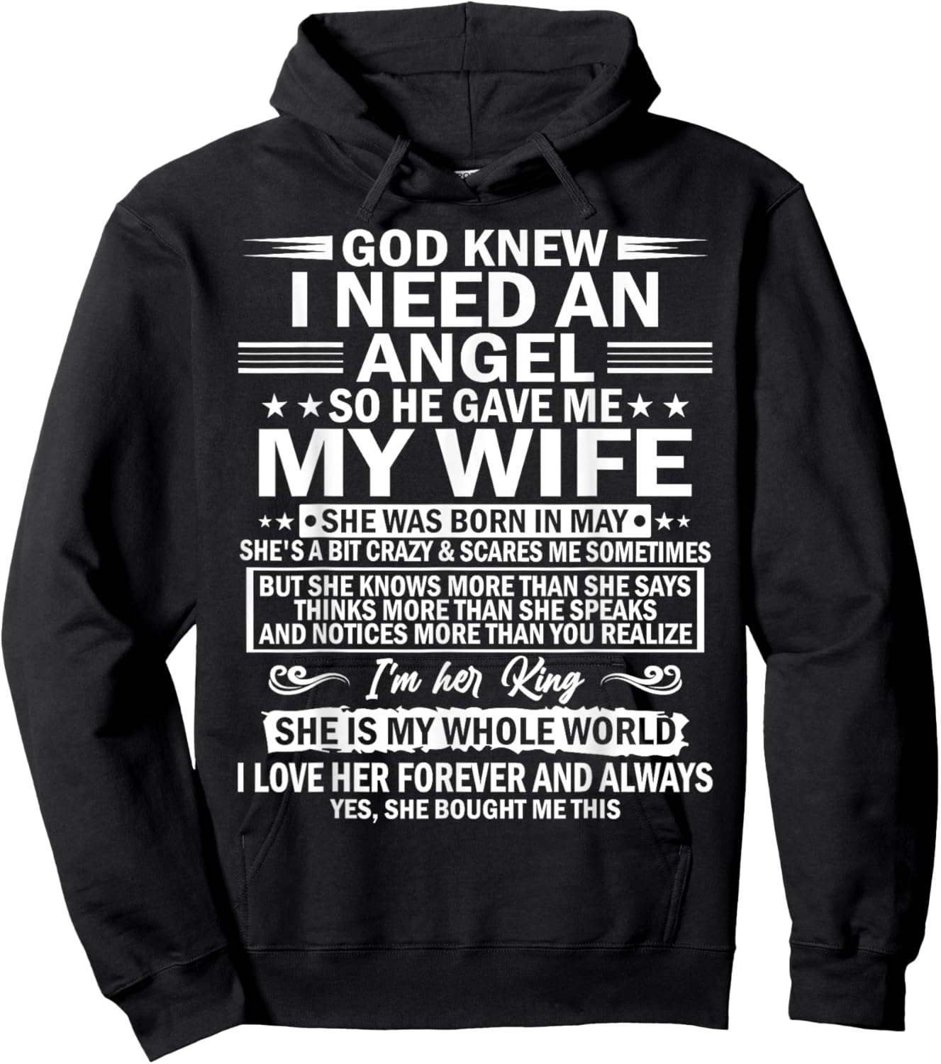 He Gave Me My Wife She Was Born In May Hoodie - Hoodie | Black