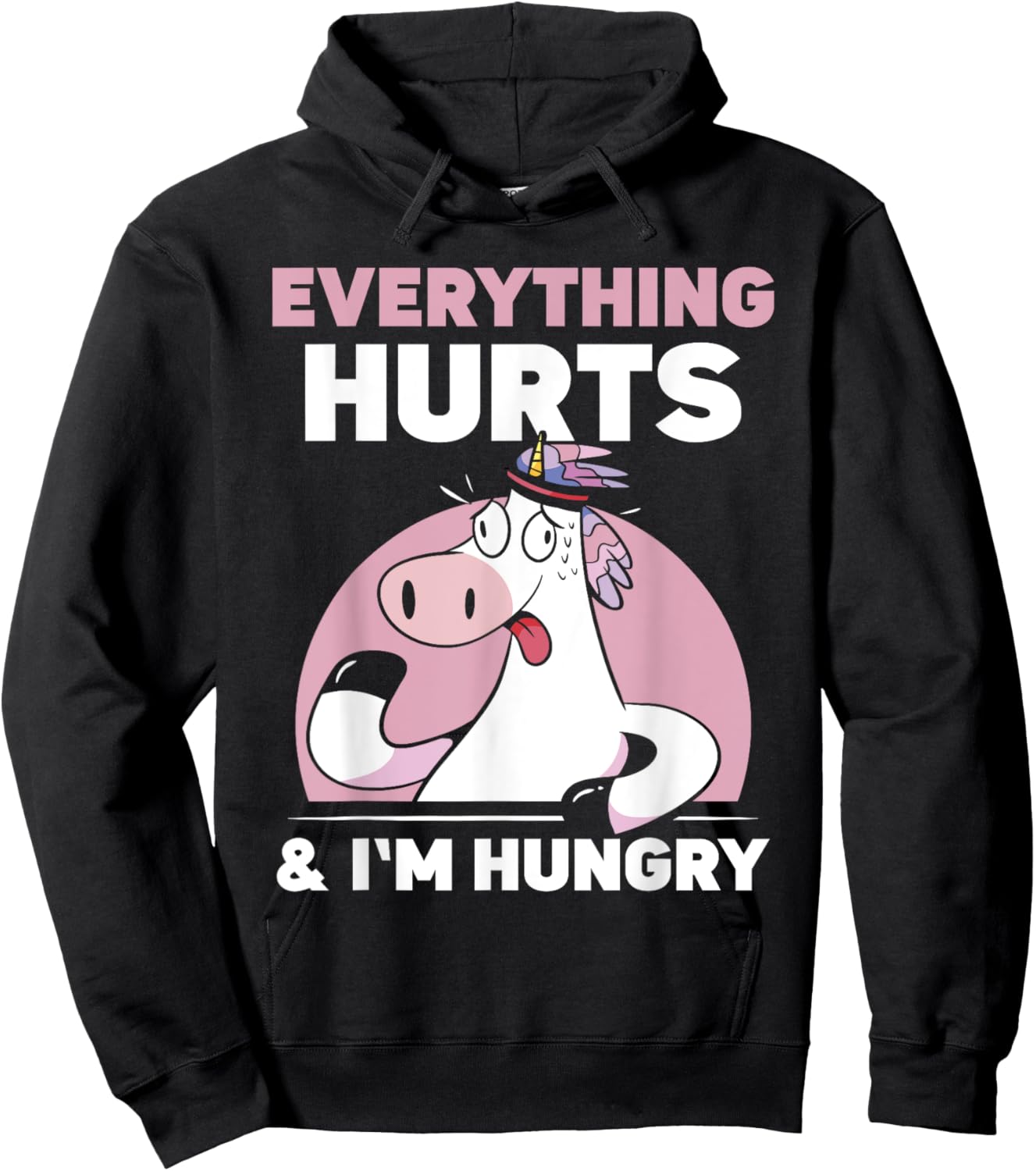 Everything Hurts & I'm Hungry Run Runner Running Jogger Hoodie - Hoodie | Black