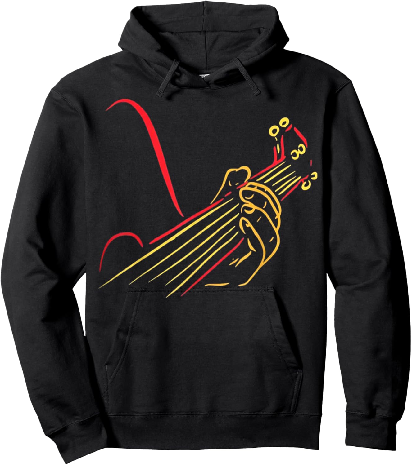 Guitar art line Guitar Playing Sign Vintage Hoodie - Hoodie | Black