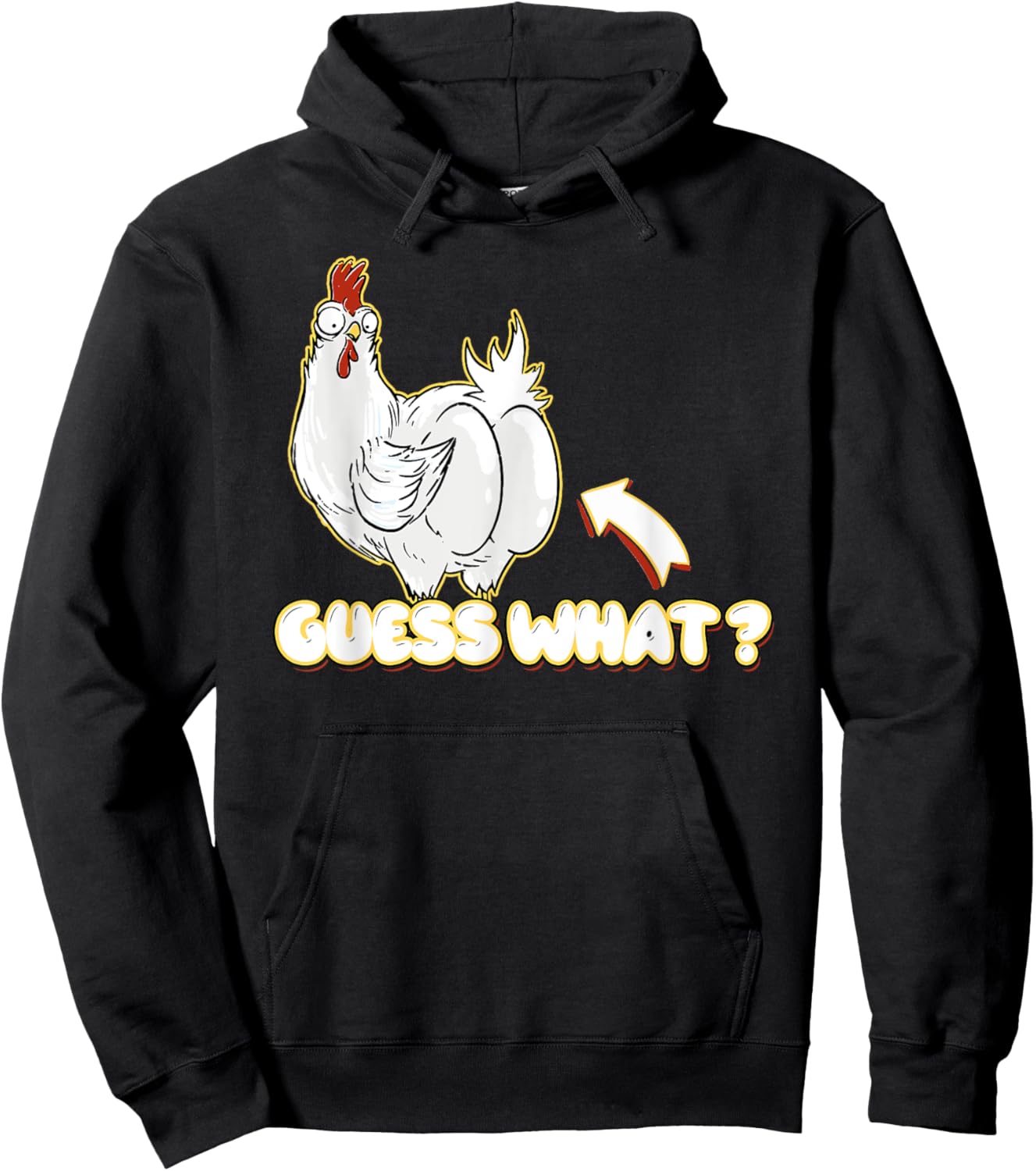 Guess What Chicken Butt! Shirt Funny for chicken lovers Hoodie - Hoodie | Black