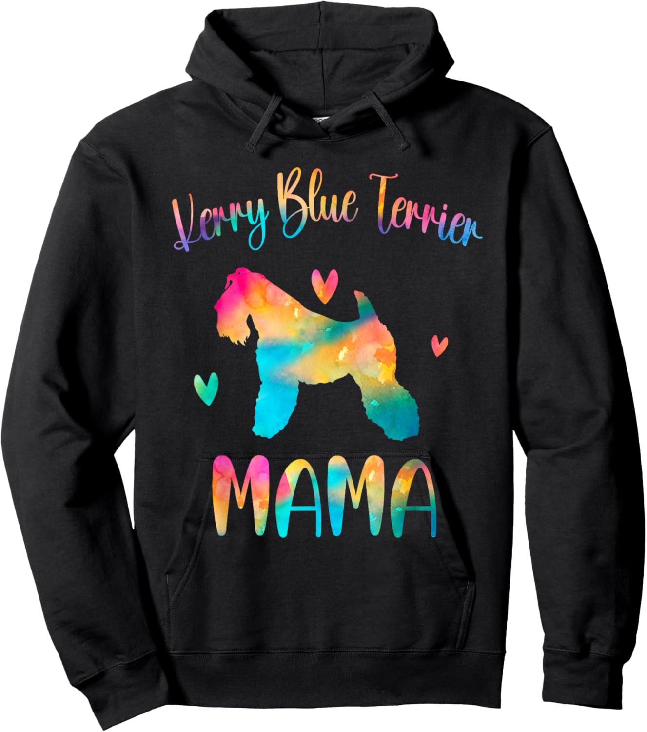 Kerry Blue Terrier Mama Colorful Kerry Blue Terrier Dog Mom Men Women Girls Kids Hoodie - Hoodie | Black