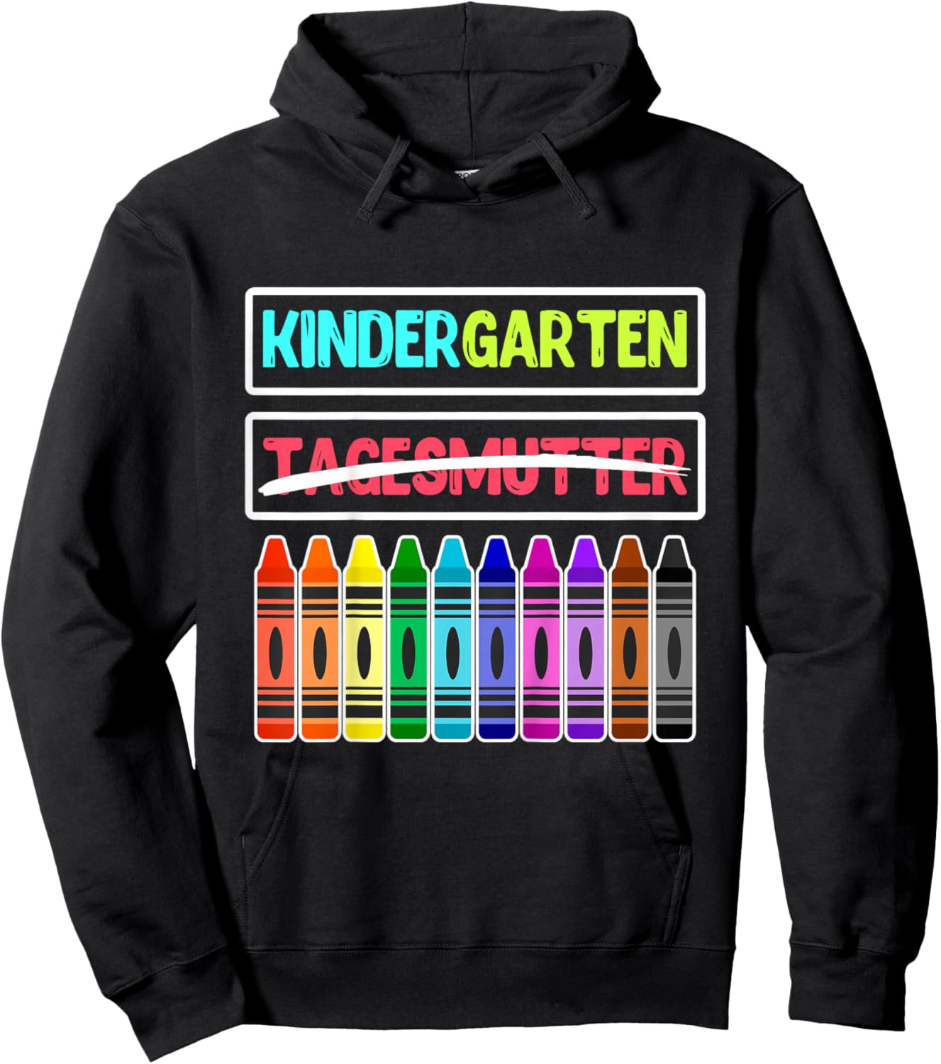Hallo Kindergarten Tschüss Tagesmutter Kindergartenkind Hoodie - Hoodie | Black