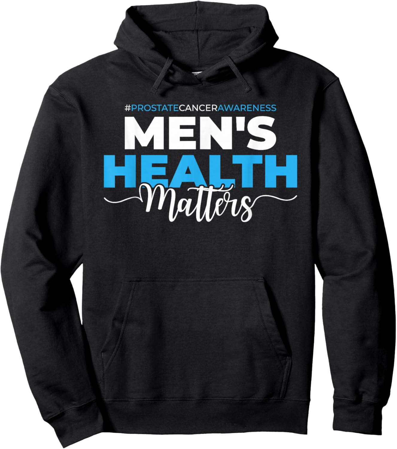 Prostate Cancer Awareness Month - Light Blue Ribbon Hoodie - Hoodie | Black