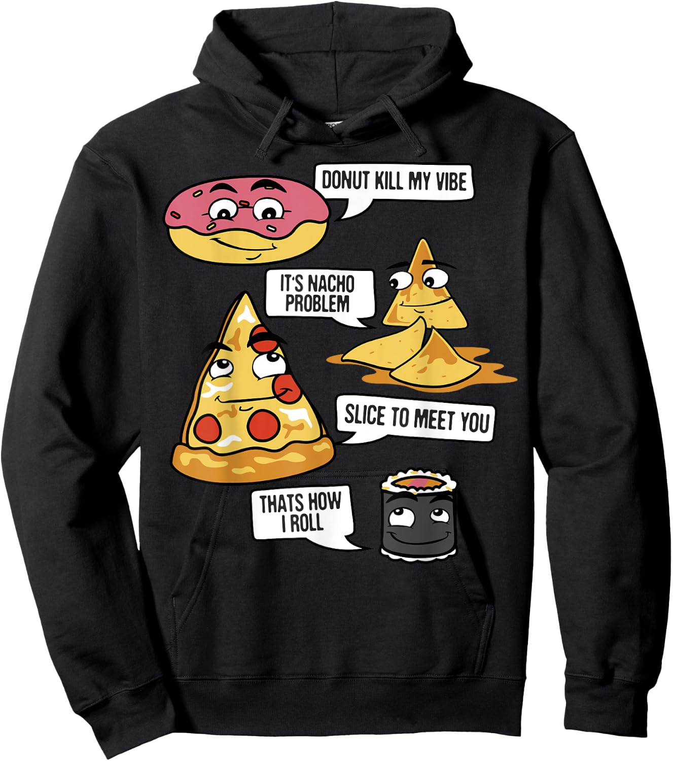 Food Fight Puns Hoodie - Hoodie | Black