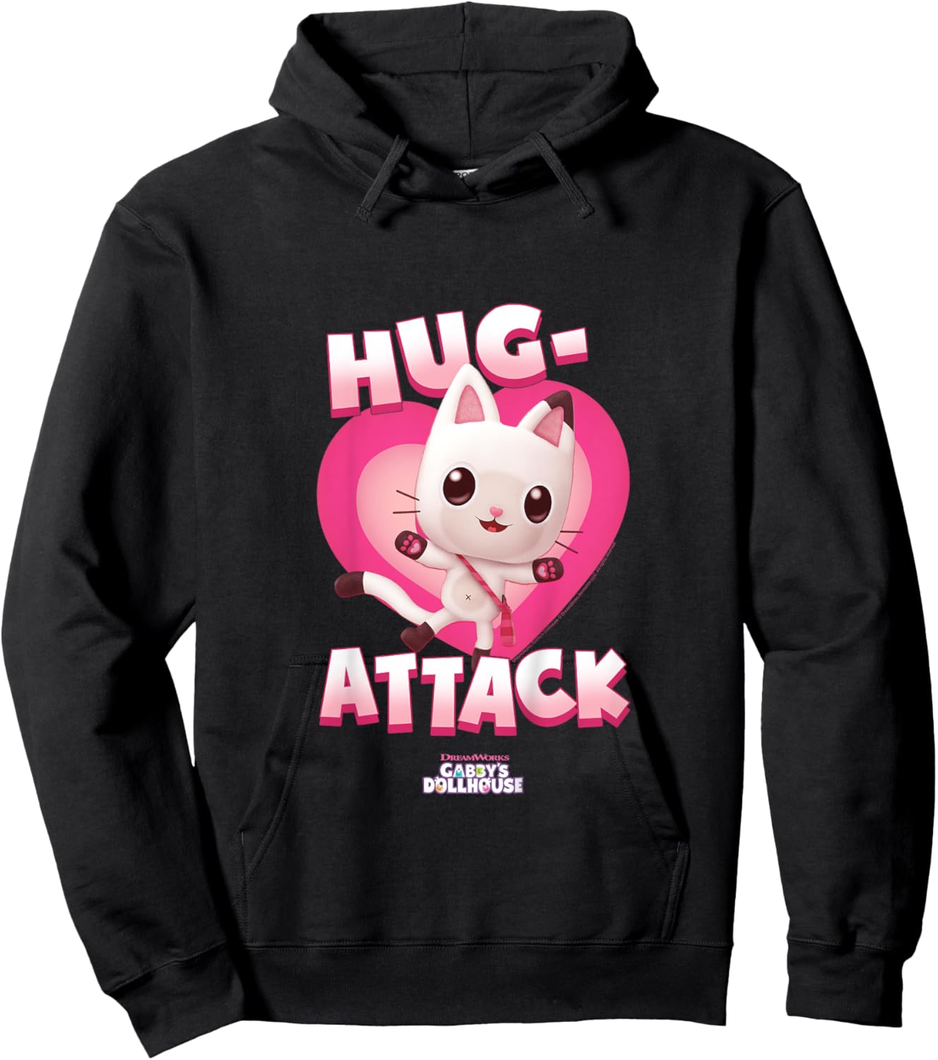 Kids DreamWorks Gabby's Dollhouse Valentine's Hug Attack! Hoodie - Hoodie | Black
