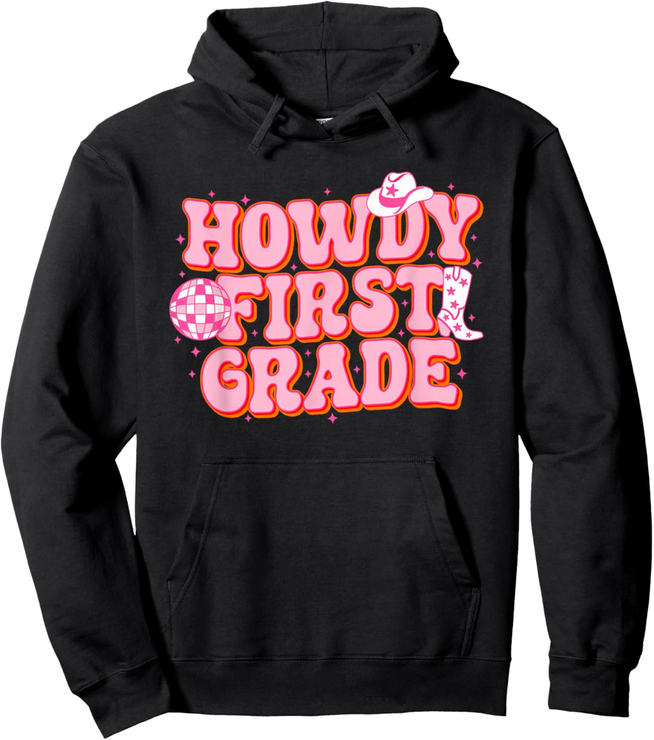 Howdy First Grade Cowgirl Teacher 1st Grade Back To School Hoodie - Hoodie | Black