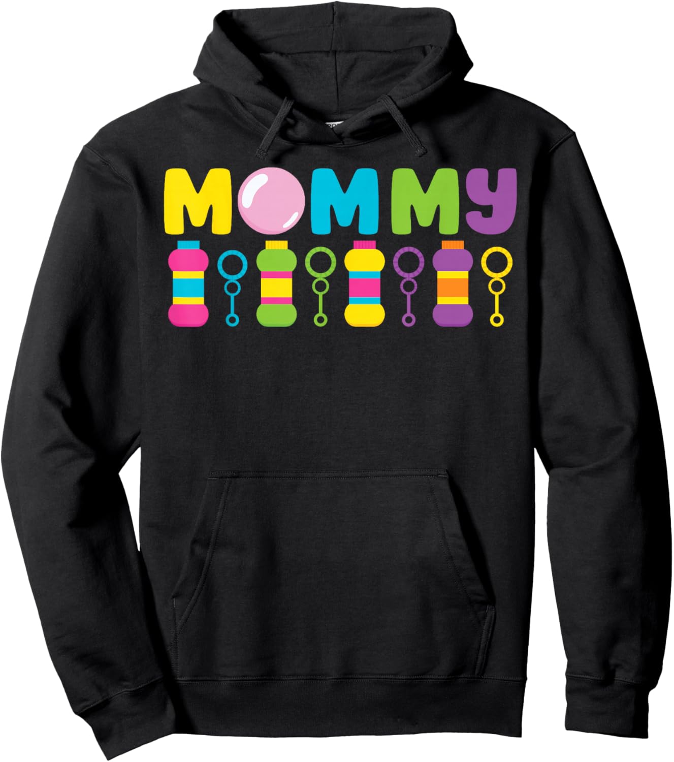 Mommy Bubble Birthday Party Bubble Wands Themed Matching Hoodie - Hoodie | Black