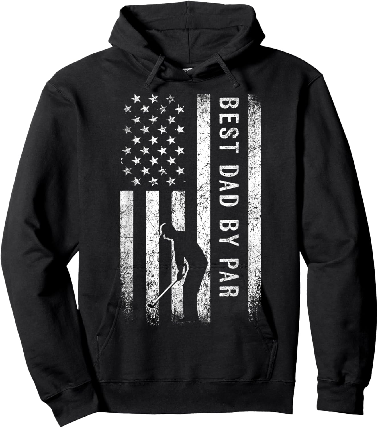 Best Dad By Par Golfing Gifts Dad Father's Day Golf Hoodie - Hoodie | Black